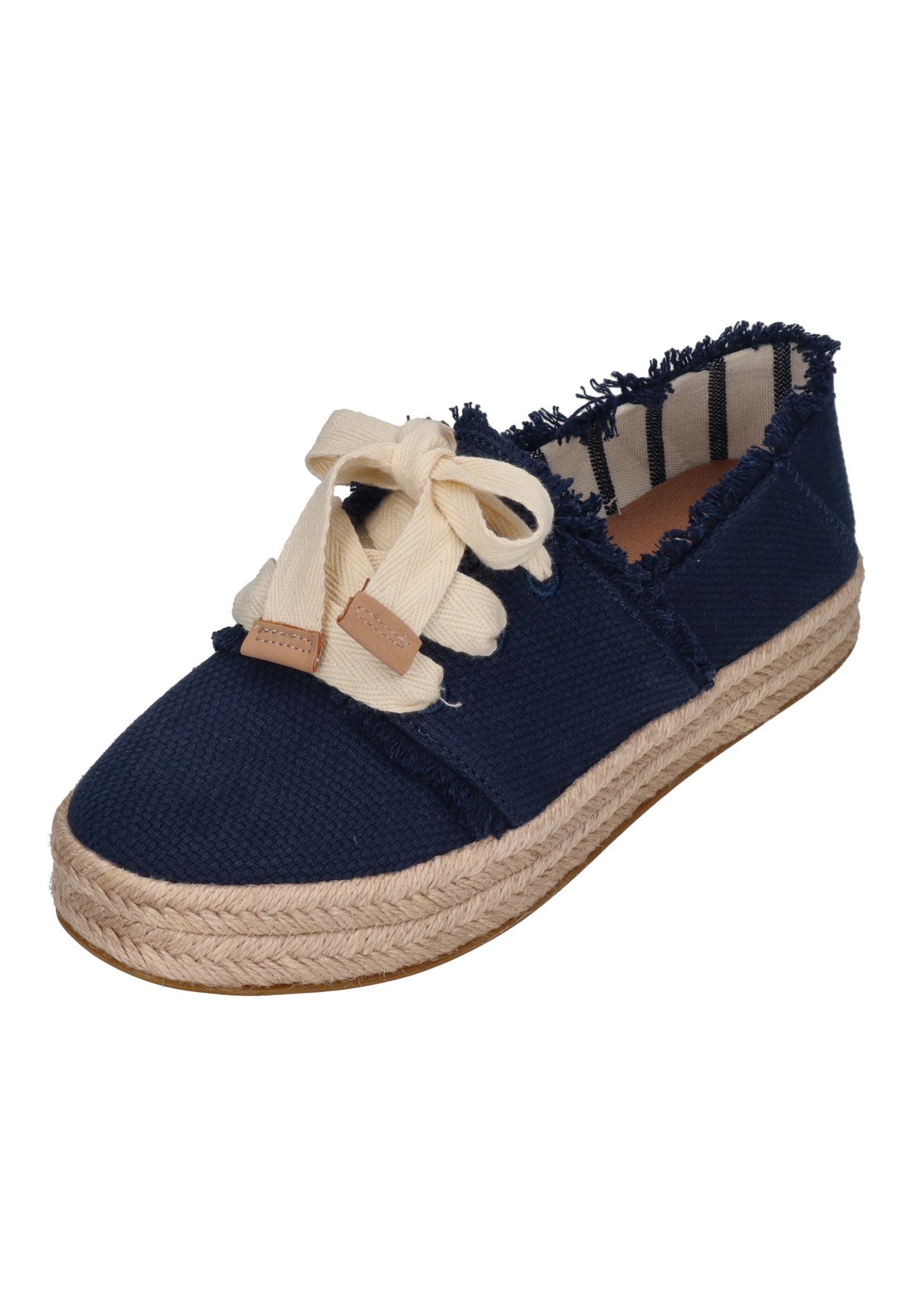 TOMS CAROLINA LACE UP Espadrille Navy Beachside