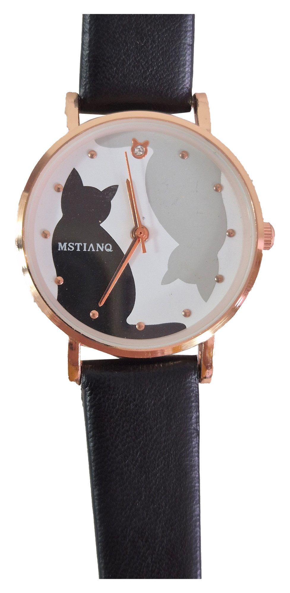 Einkaufszauber Quarzuhr Damen Armbanduhr Schwarze Katze, Schwarze Katze im günstig online kaufen