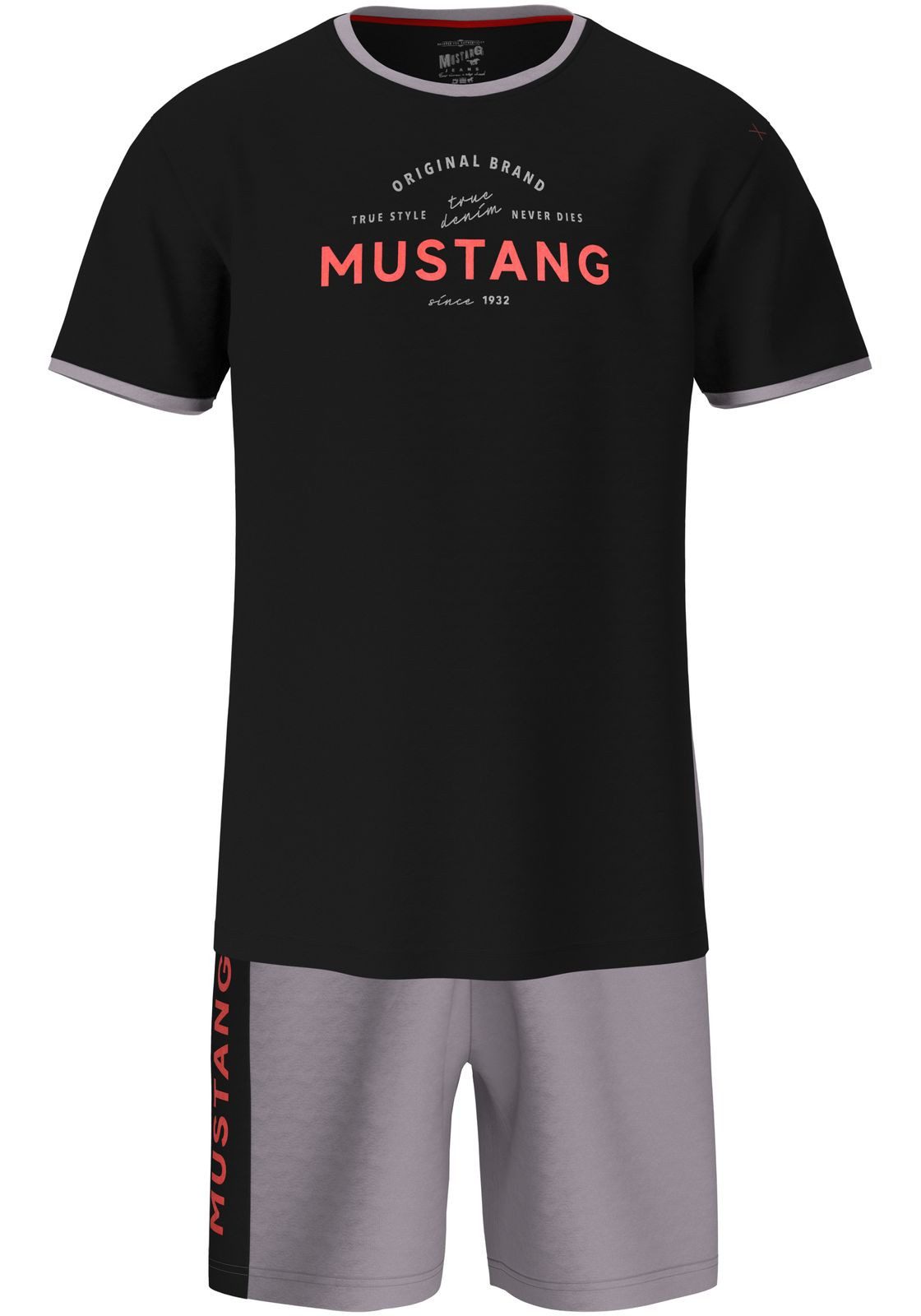 MUSTANG Schlafanzug BENT Short-Set T-Shirt Short kurze Hose Pyjama Schlafko günstig online kaufen