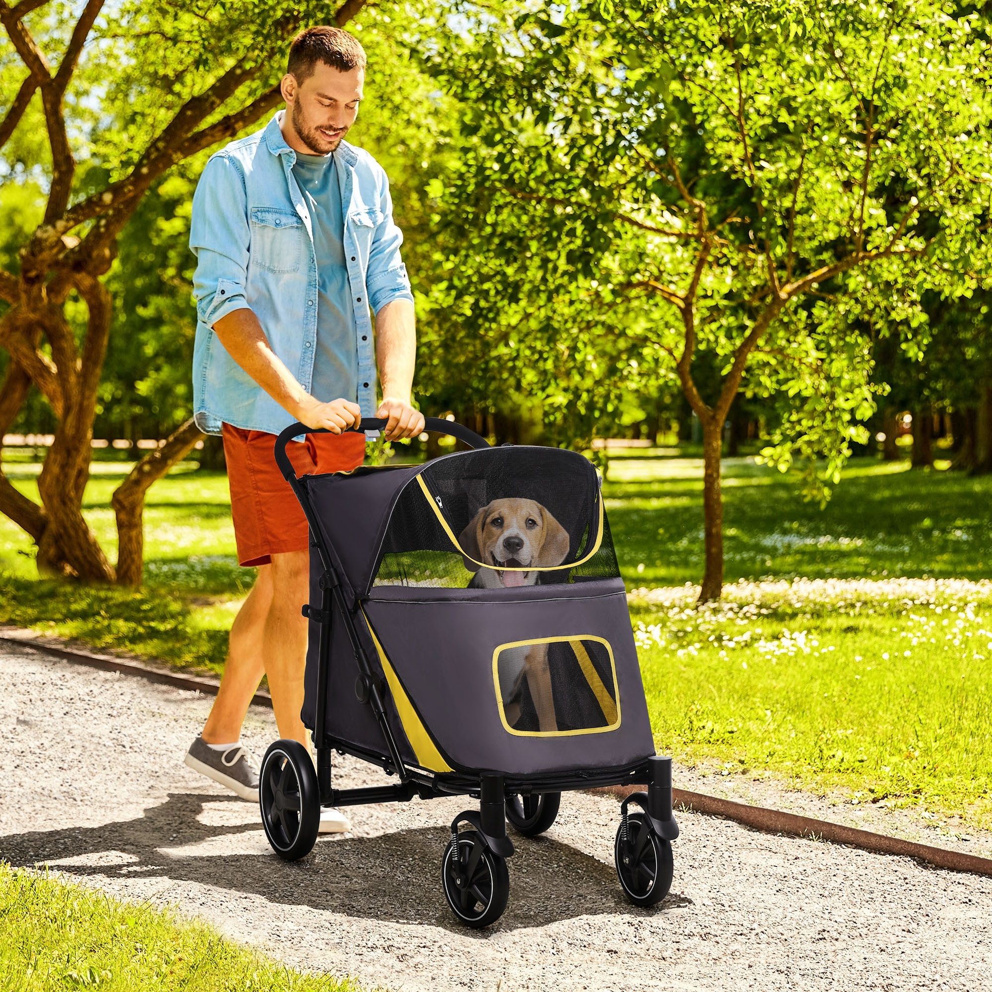 PawHut Hundebuggy Hundewagen, Aufbewahrungstaschen, (1-tlg), Mit günstig online kaufen