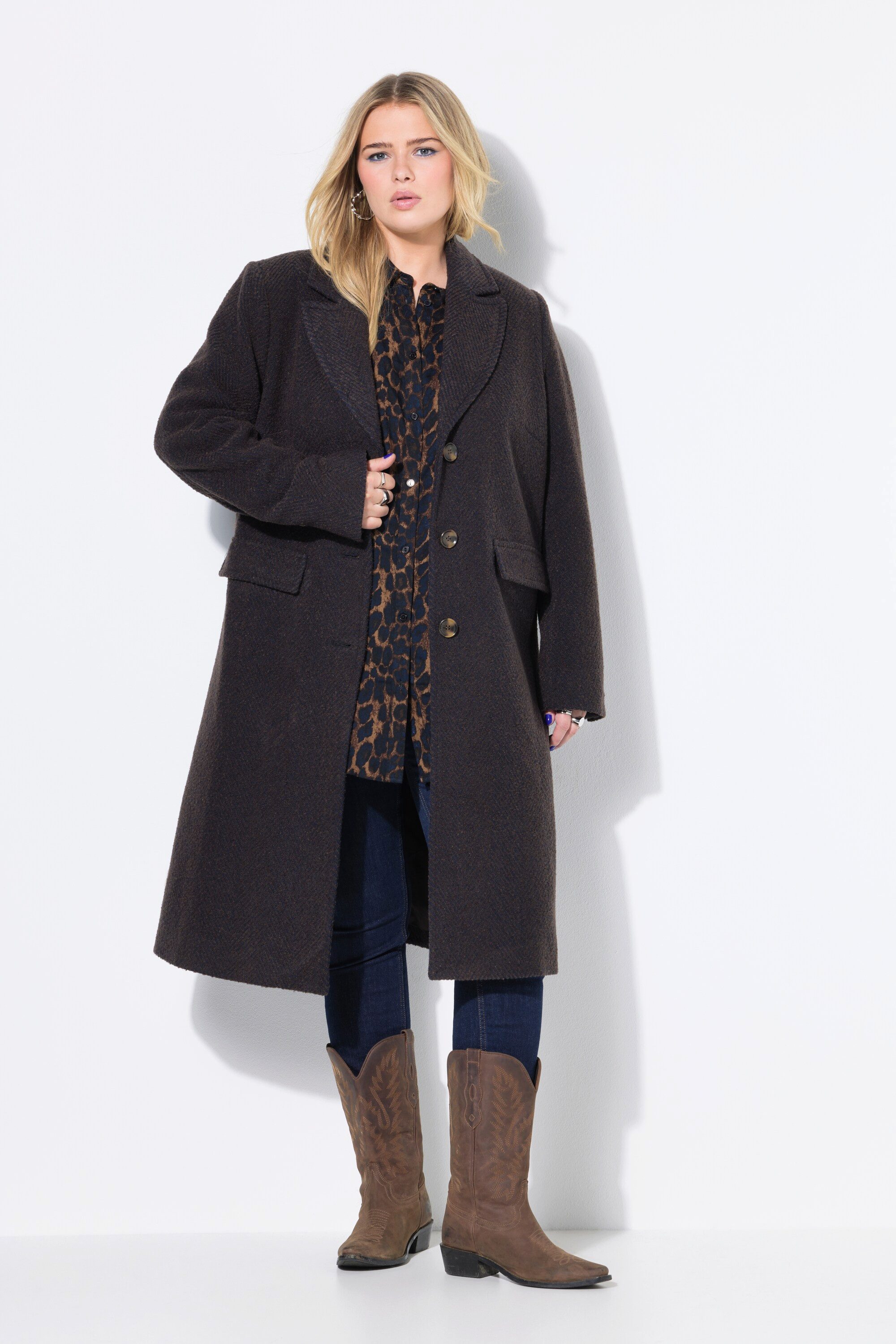 Studio Untold Wintermantel Mantel Wollmix klassische Form Reverskragen günstig online kaufen