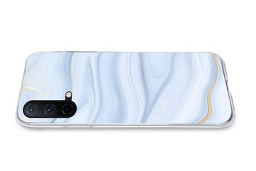 MuchoWow Handyhülle Marmor - Welle - Blau - Muster - Marmoroptik - Pastell, Phone Case, Handyhülle OnePlus Nord CE 5G, Silikon, Schutzhülle