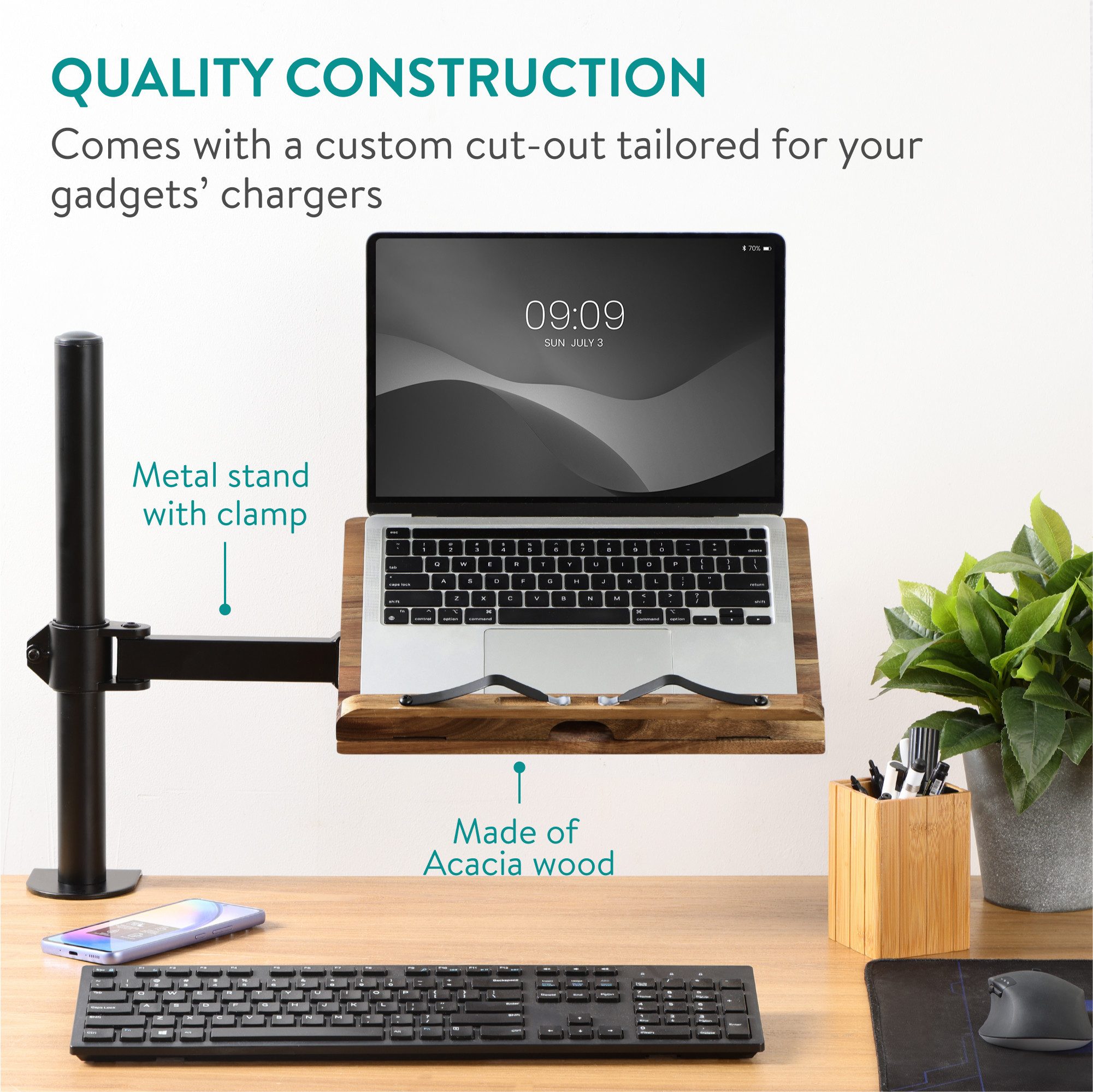 PROFOYO Buchständer Holz - 360° Drehbarer Leseständer Faltbar