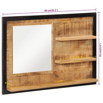 vidaXL Spiegel Spiegel mit Ablagen 80x8x55 cm Glas und Massivholz Mango