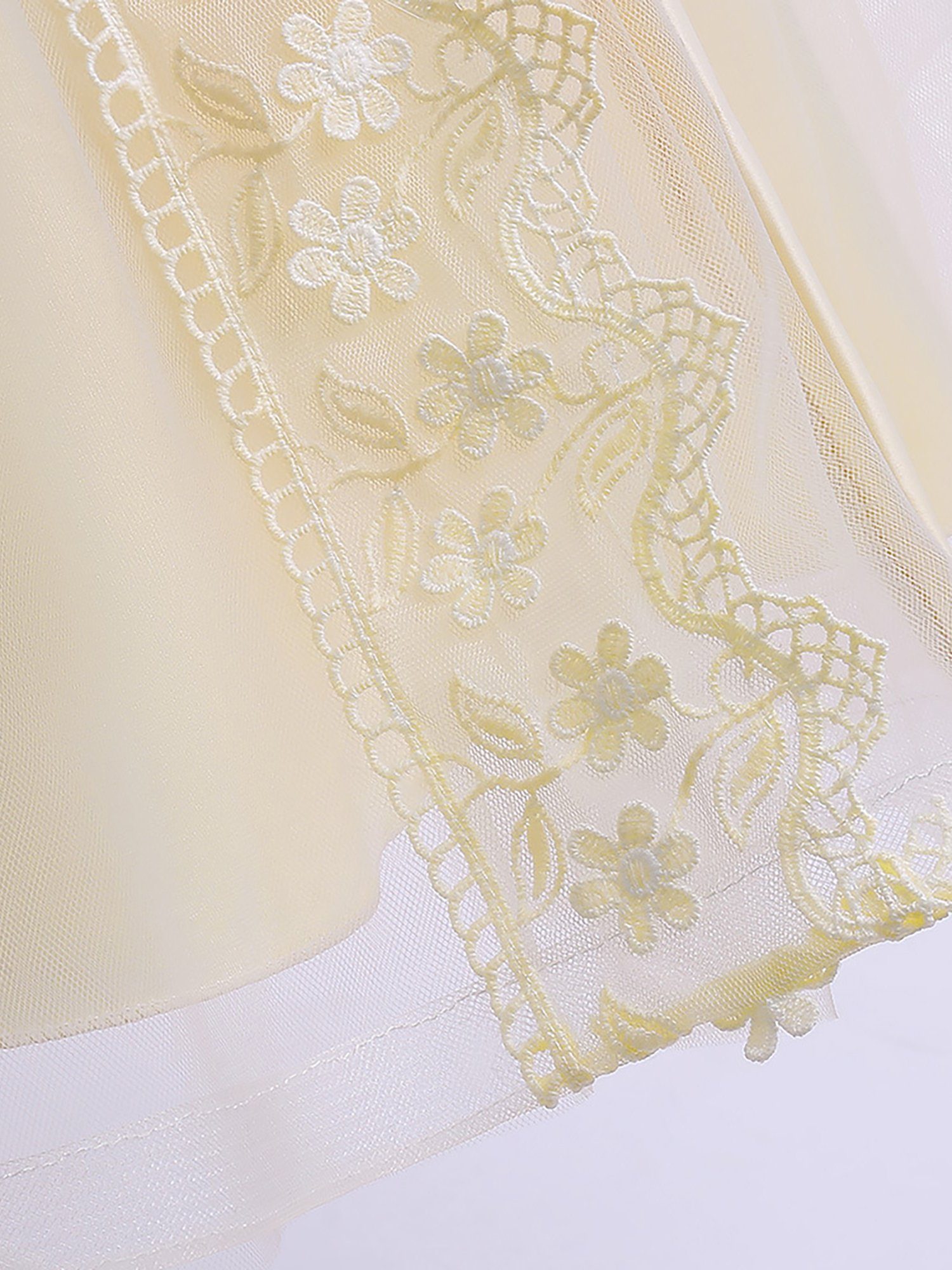 Blumenmädchenkleid (1-tlg) für Abendkleid Mädchen, LAPA Spitzenkleid Blumenbesticktes