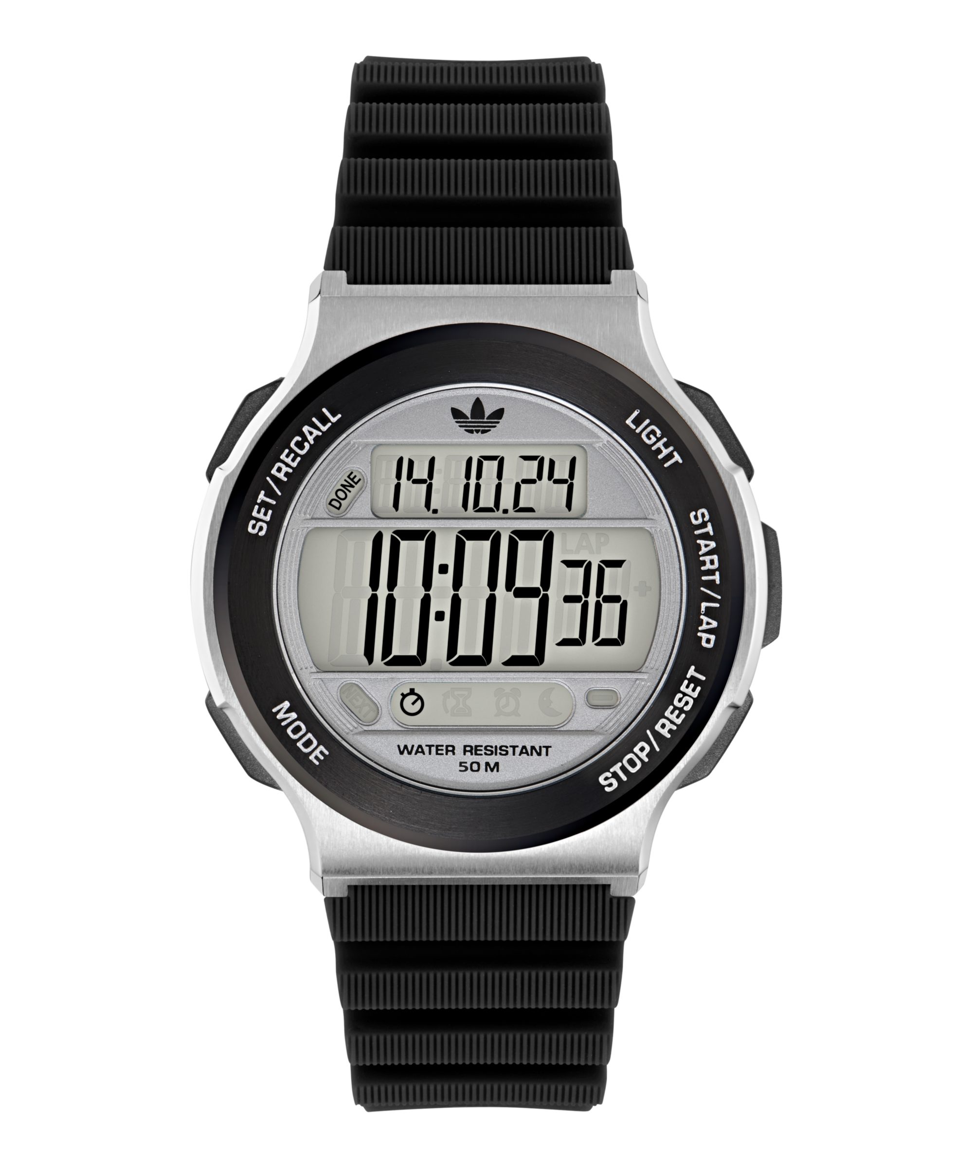 adidas Originals Chronograph EXPRESSION THREE DIGITAL AOFH255072I, Quarzuhr, Armbanduhr, Herrenuhr, Damenuhr,Silikonarmband,Stoppfunktion