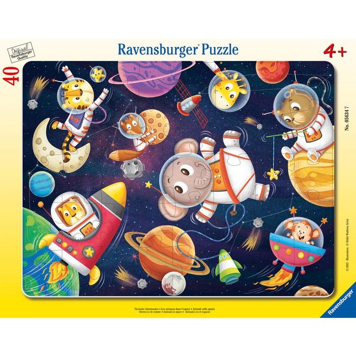 Ravensburger Puzzle 40 Teile Ravensburger Kinder Rahmen Puzzle Tierische Astronauten 05634 40 Puzzleteile