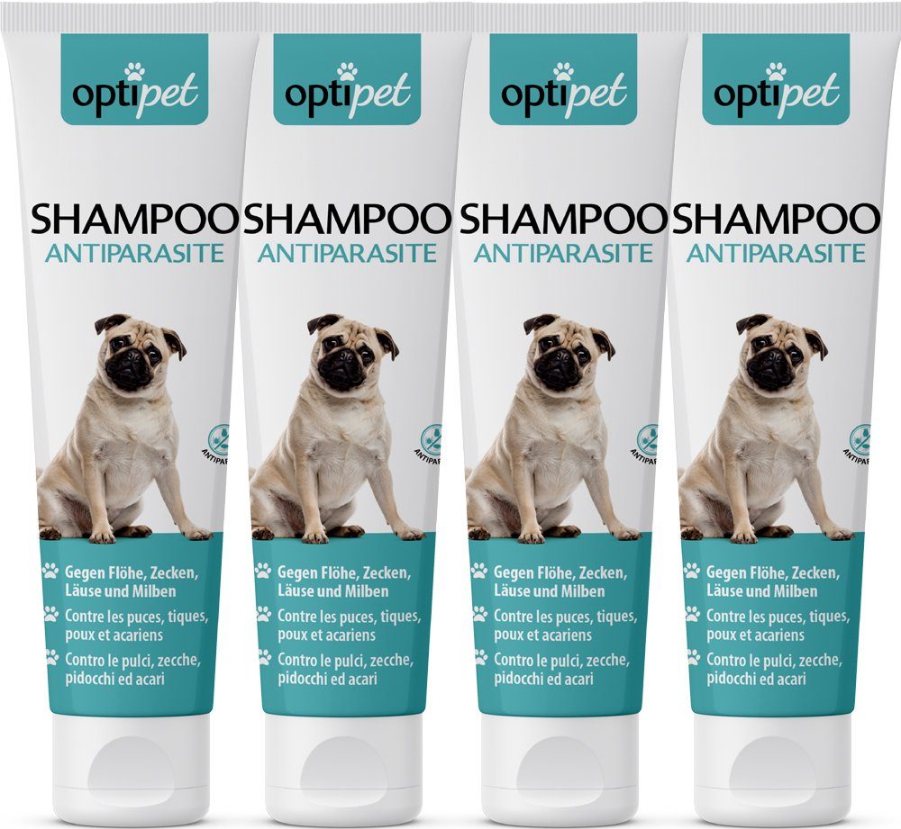 OptiPet Tiershampoo Floh Shampoo Hunde Shampoo Parasitenabwehr, 1000 ml, Sofort Abweisende Wirkung gegen Parasiten in allen Entwicklungsstadien