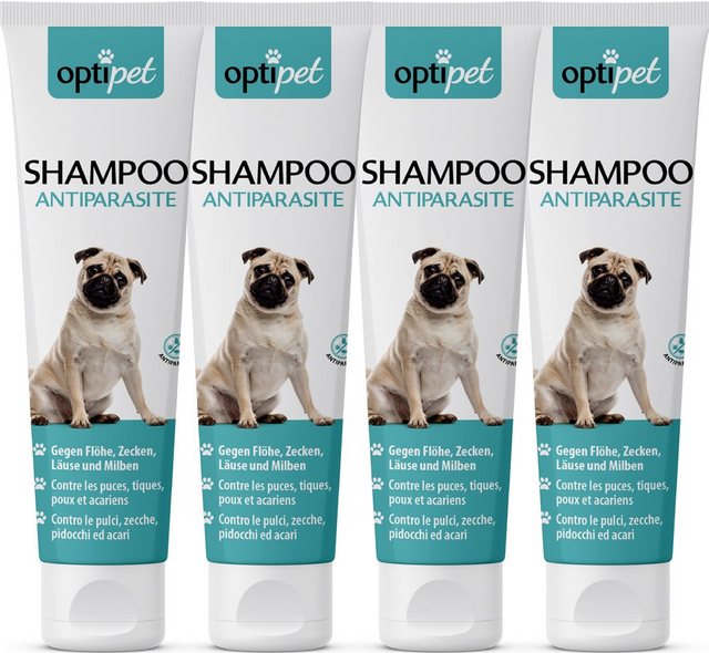 OptiPet Tiershampoo Floh Shampoo Hunde Shampoo Parasitenabwehr, 1000 ml, Sofort Abweisende Wirkung gegen Parasiten in allen Entwicklungsstadien