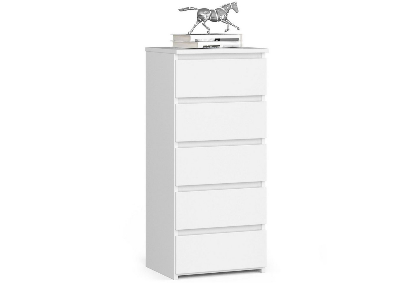 Raumhirsch Furniture Kommode mit 5 Schubladen 40 cm breit Holz Schrank, (viele Farbvarianten - Maße: 40 x 92 x 35 cm) - Hochwertig & stabil