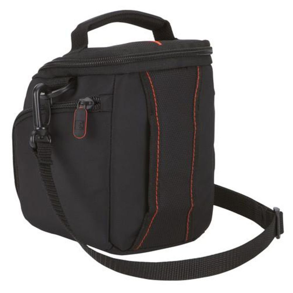 Case Logic Kameratasche DCB-304K, für kompakte Kameras, Große Kamera Umhängetasche, schwarz, rot