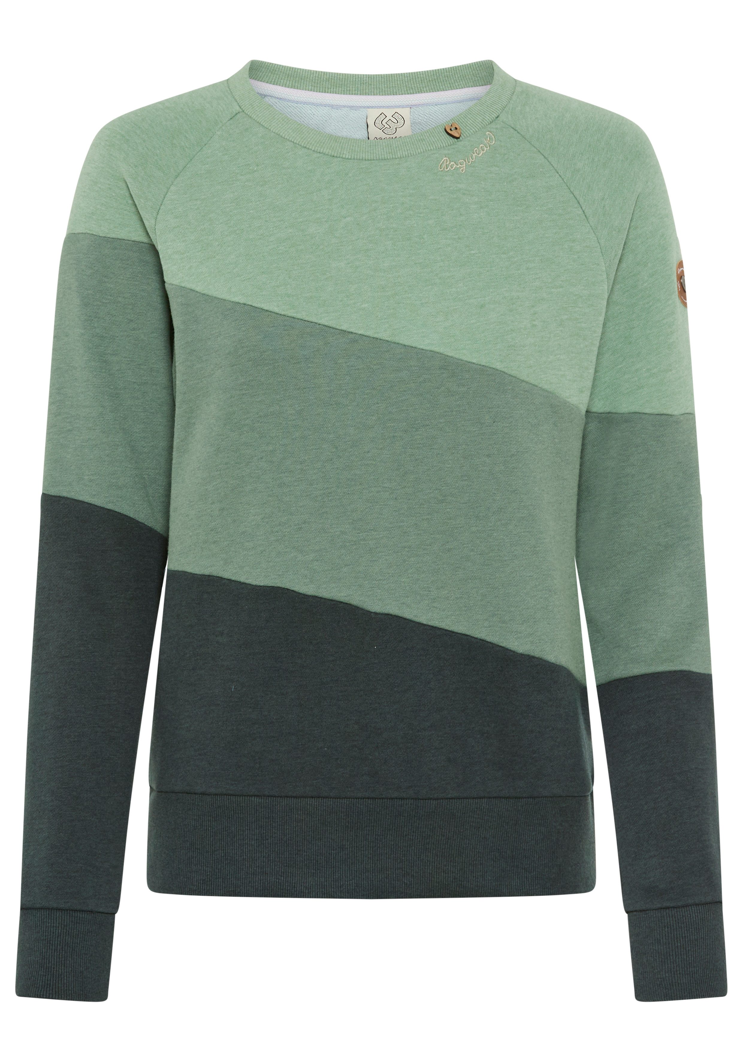 Ragwear Sweater JOHANKA BLOCK Crew Neck im Color-Blocking Design