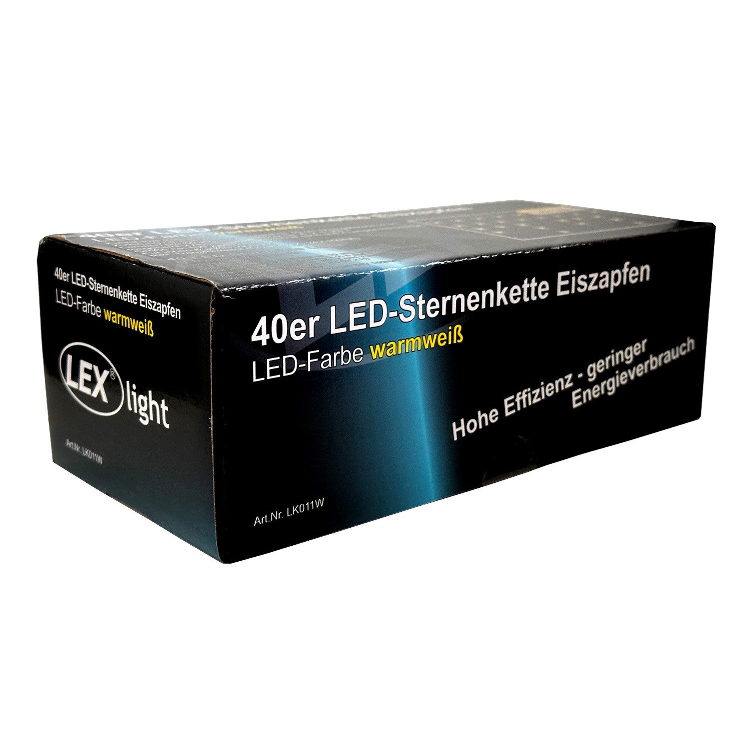 Mojawo Lichtervorhang 40er LED-Sternenvorhang Lichterkette Innen und Außen warmweiß – Bild 4 von 5