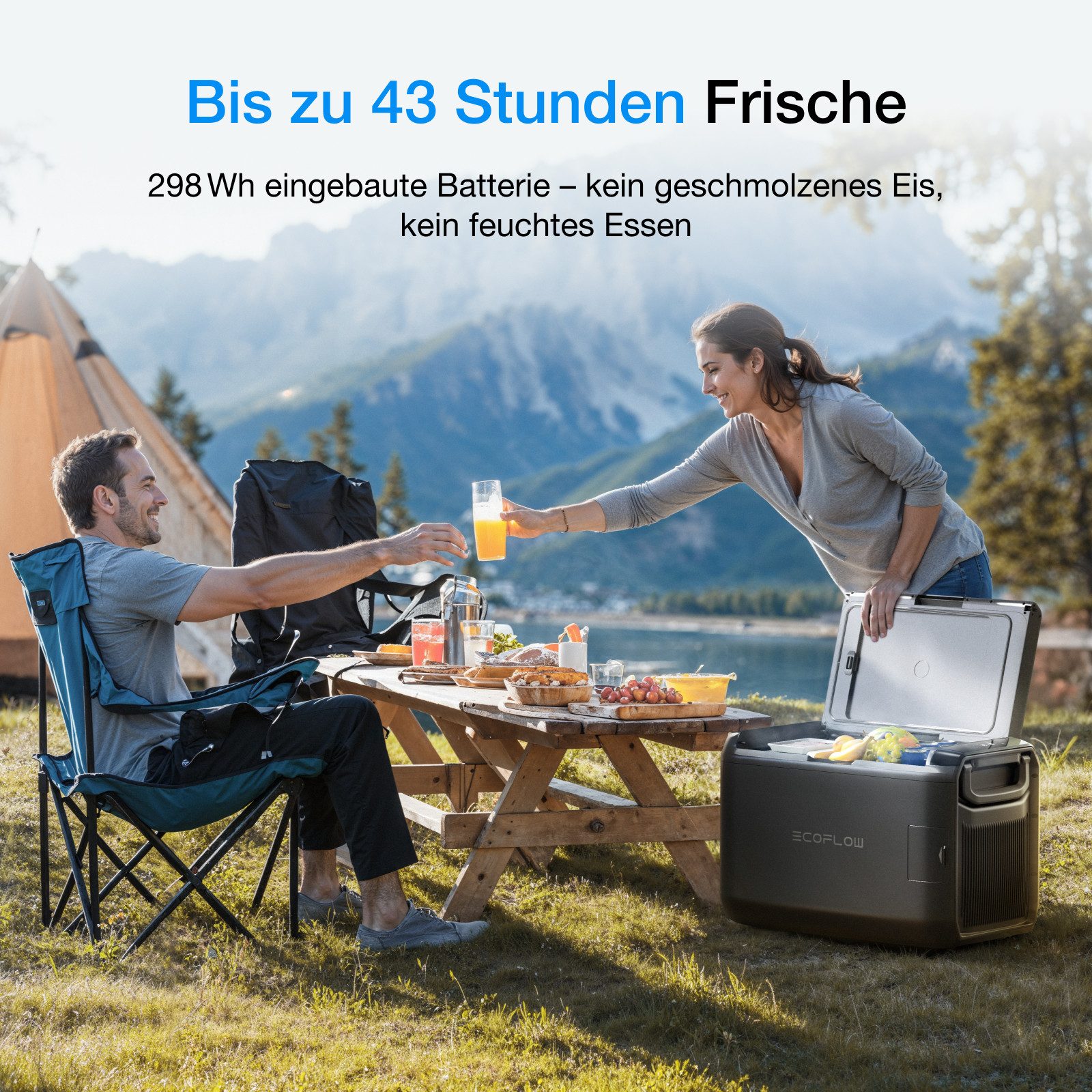 Ecoflow Kühlbox EcoFlow GLACIER Tragbare Kühl- und Gefrierbox, 35L / 45L / 55L, App-gesteuerter Kühlbox, für Camping, Roadtrips und Angeln