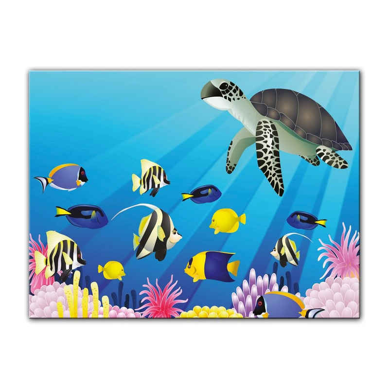 Bilderdepot24 Leinwandbild Kinderbild - Unterwasser Tiere II, Ozeane