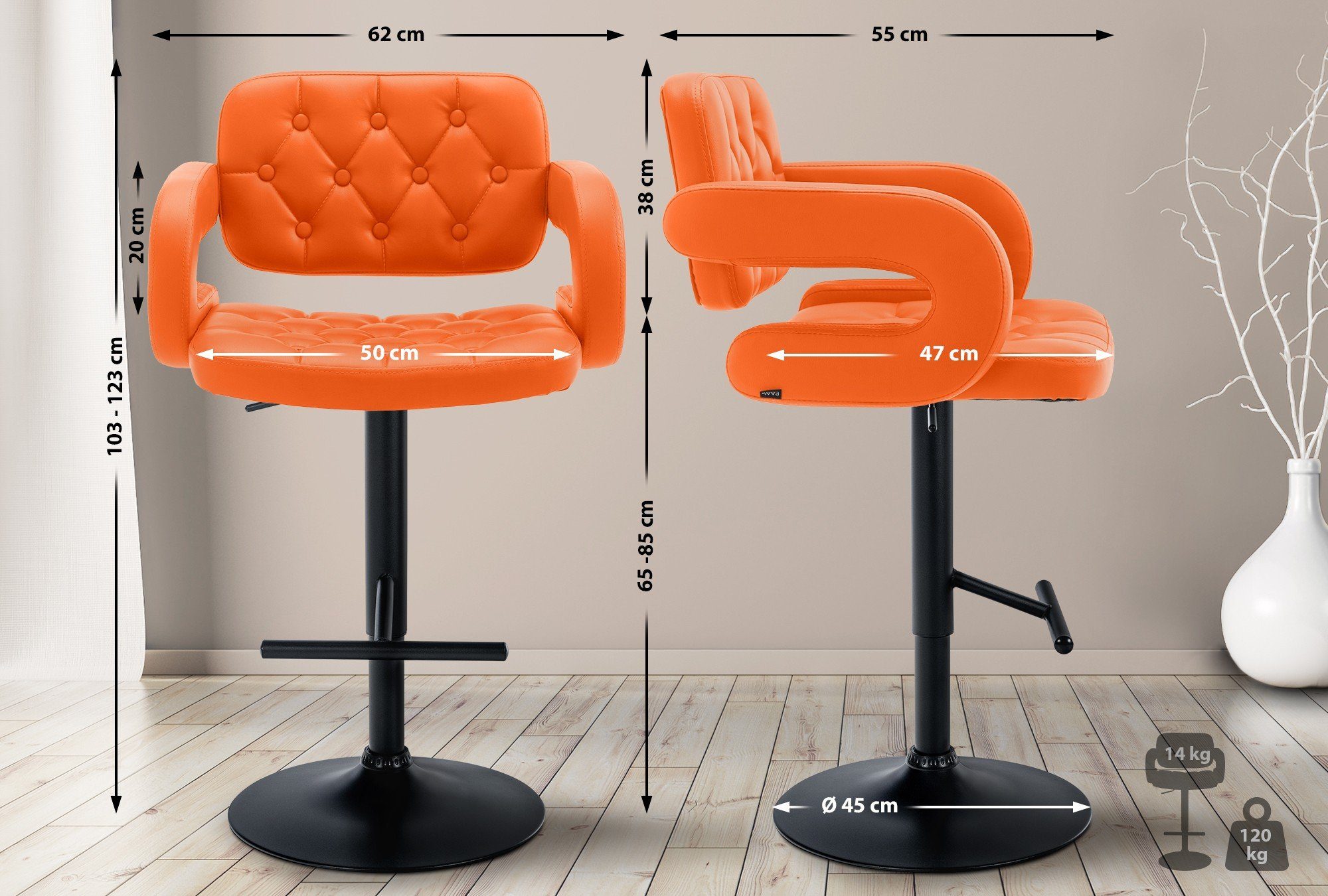CLP Barhocker Dublin, Kunstleder-Bezug, drehbar und günstig online kaufen