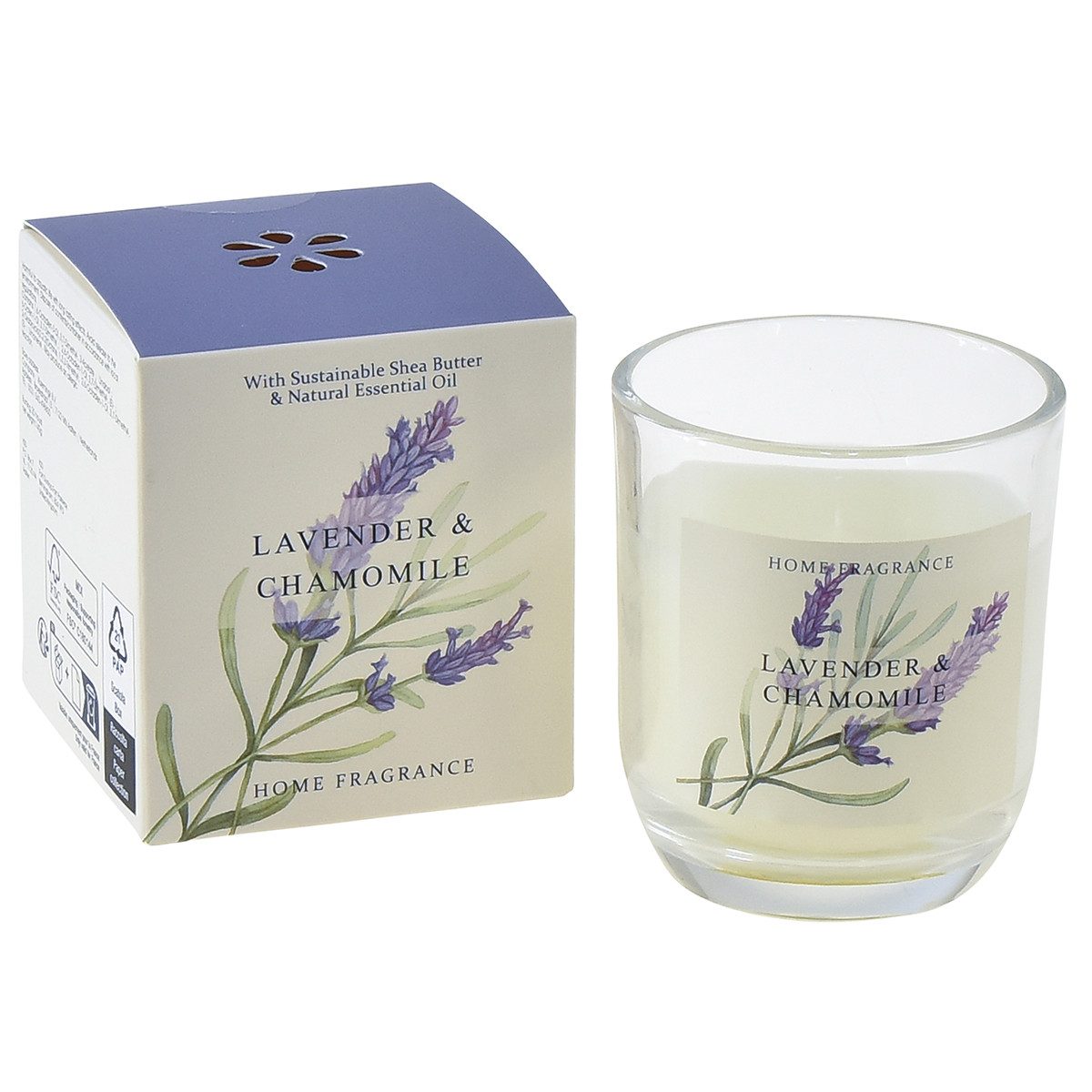 Kaemingk Duftkerze Duftkerze im Glas mit Lavendel Kamille Aroma für entspannende