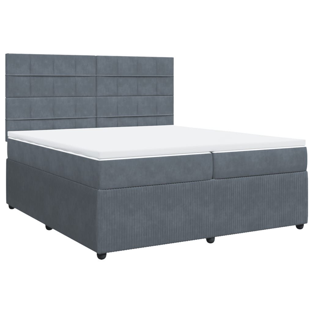 Bett Boxspringbett mit Matratze Dunkelgrau 200x200 cm Samt