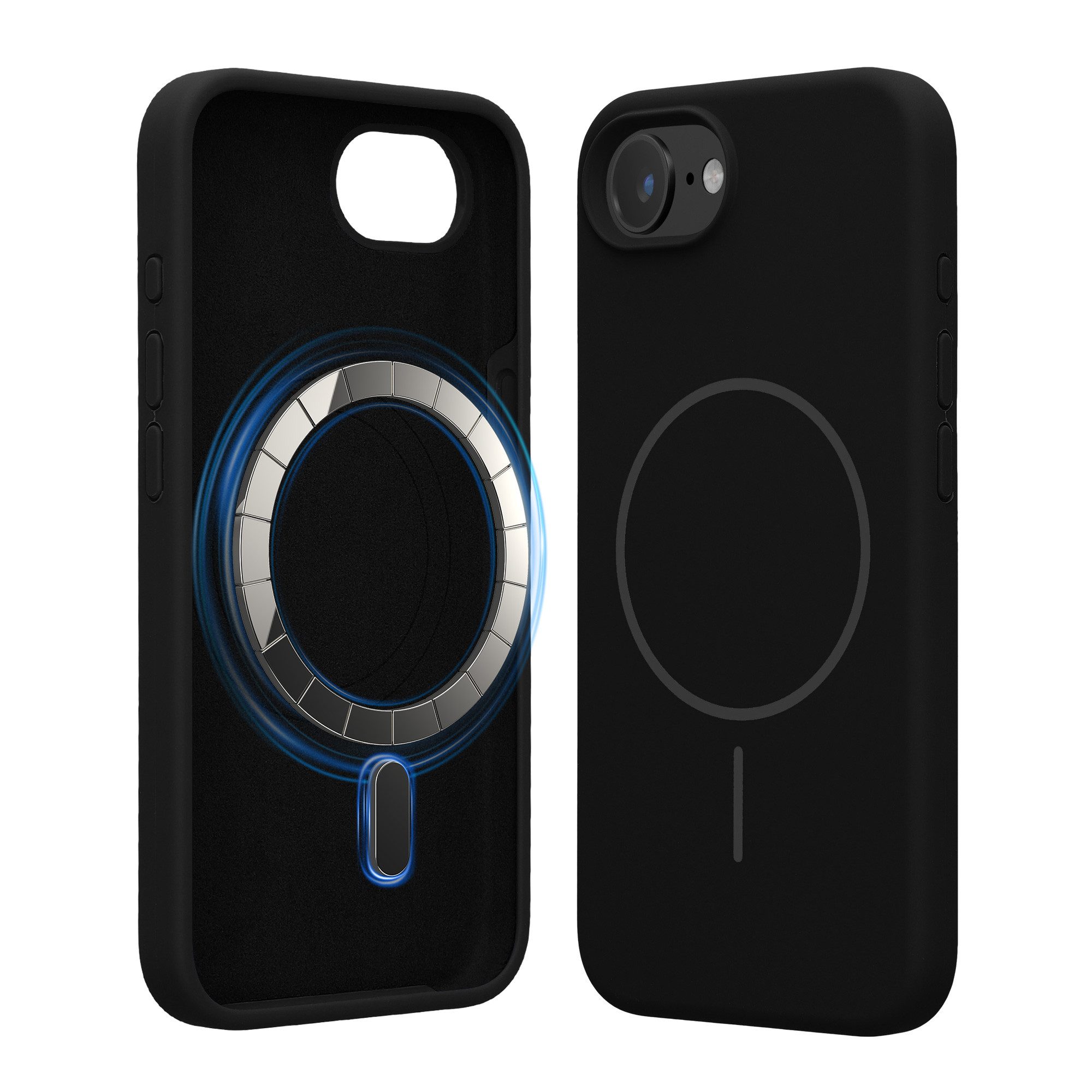 kwmobile Smartphone-Hülle Soft Silikon Case für Apple iPhone 17e / iPhone 16e Hülle, magnetische Schutzhülle kompatibel mit MagSafe Cover gummiert