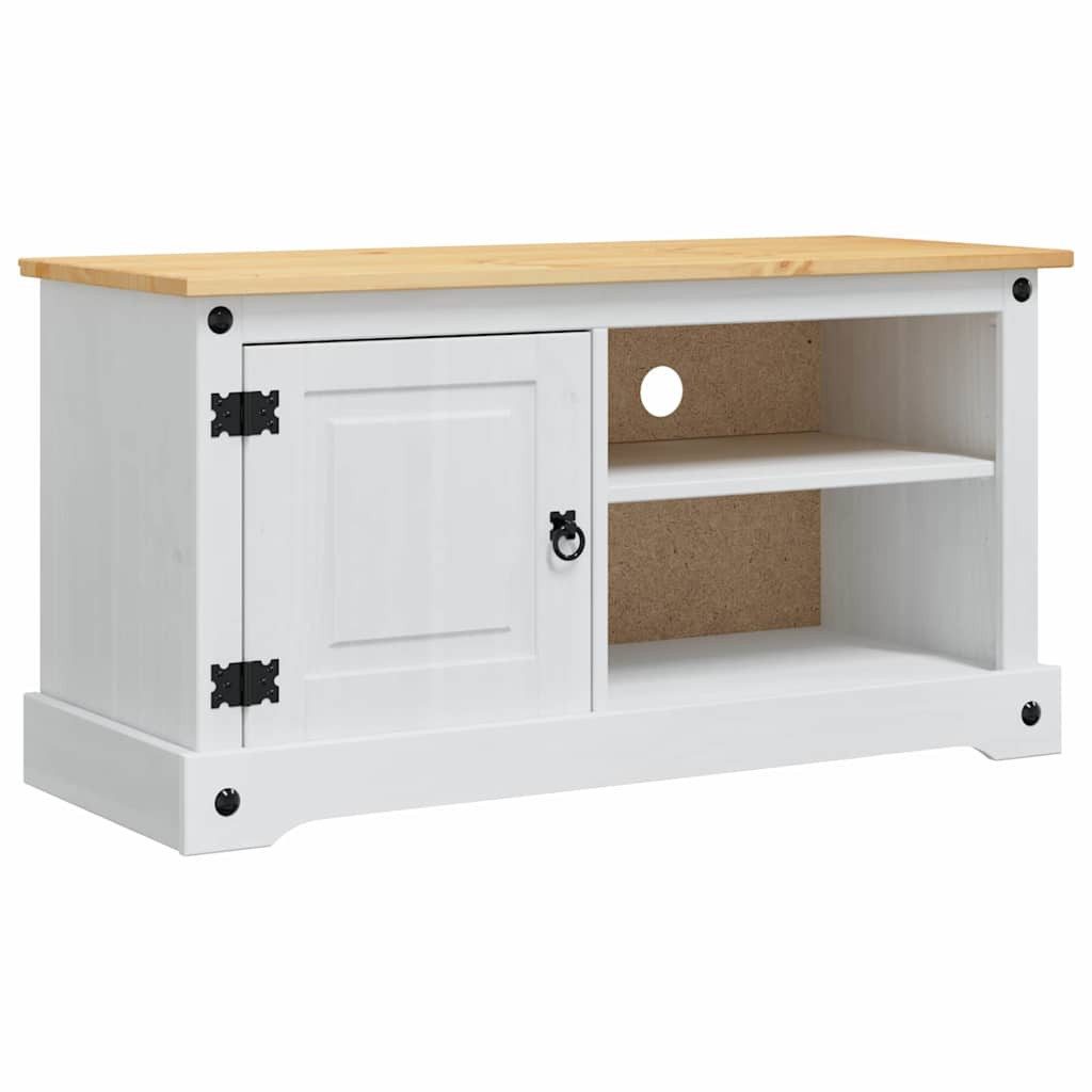 vidaXL TV-Schrank TV-Schränk Corona Weiß 100 x 40 x 52 cm Massives Kiefernholz (1-St)