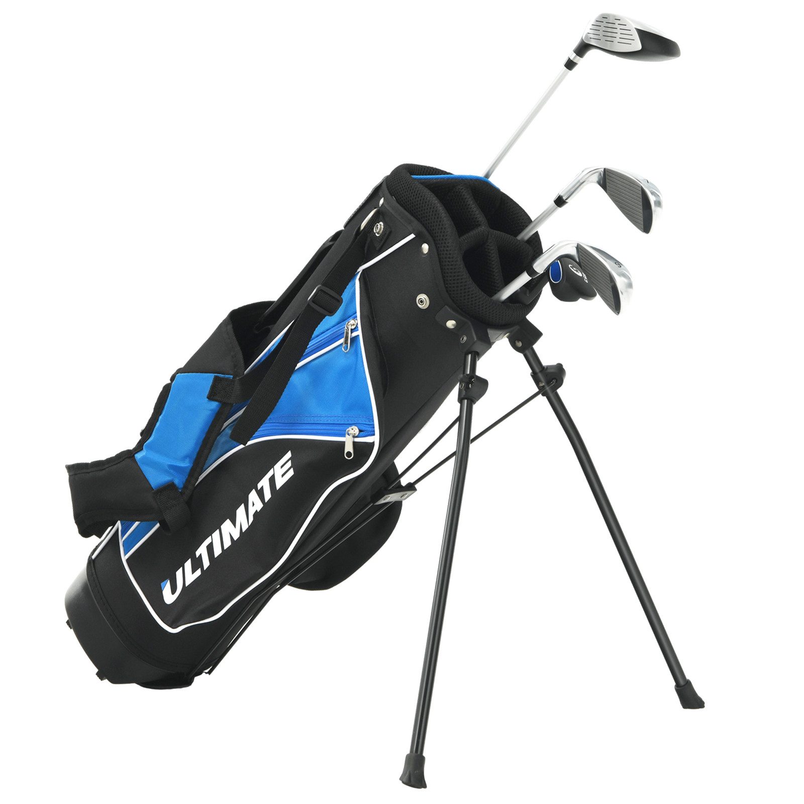 COSTWAY Golfschläger + Golfbag, mit Fairway-Holz, Eisen 7, 9 & Putter