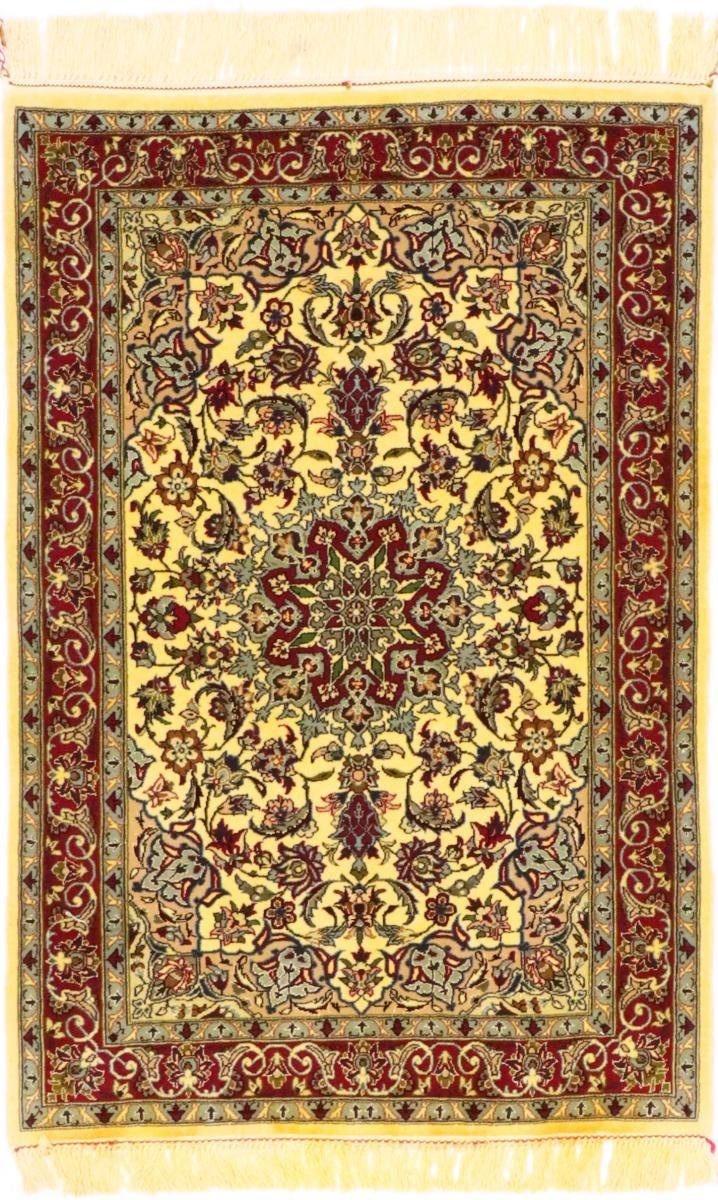Nain Trading, Handgeknüpfter Orientteppich rechteckig, Höhe: 70x107 Isfahan mm Seidenkette 6 Orientteppich,