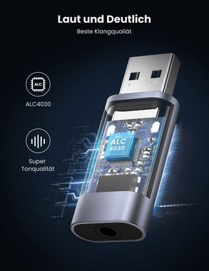 UGREEN USB 2.0 auf 3.5mm wandelt USB 2.0 zu 3.5mm kompatibel mit Smartphone USB-Adapter