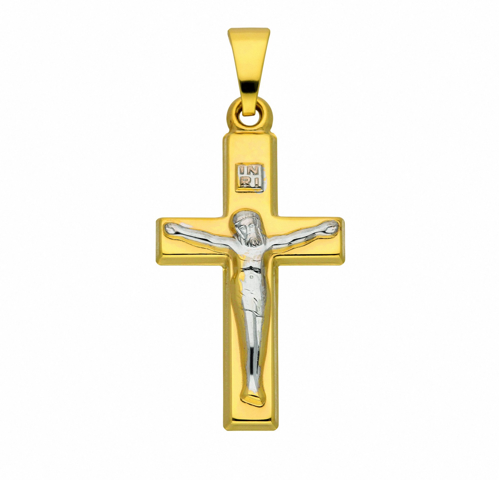 Adelia´s Kette mit Kreuz Korpus, Anhänger Anhänger mit Gold 333 Schmuckset Halskette Set 