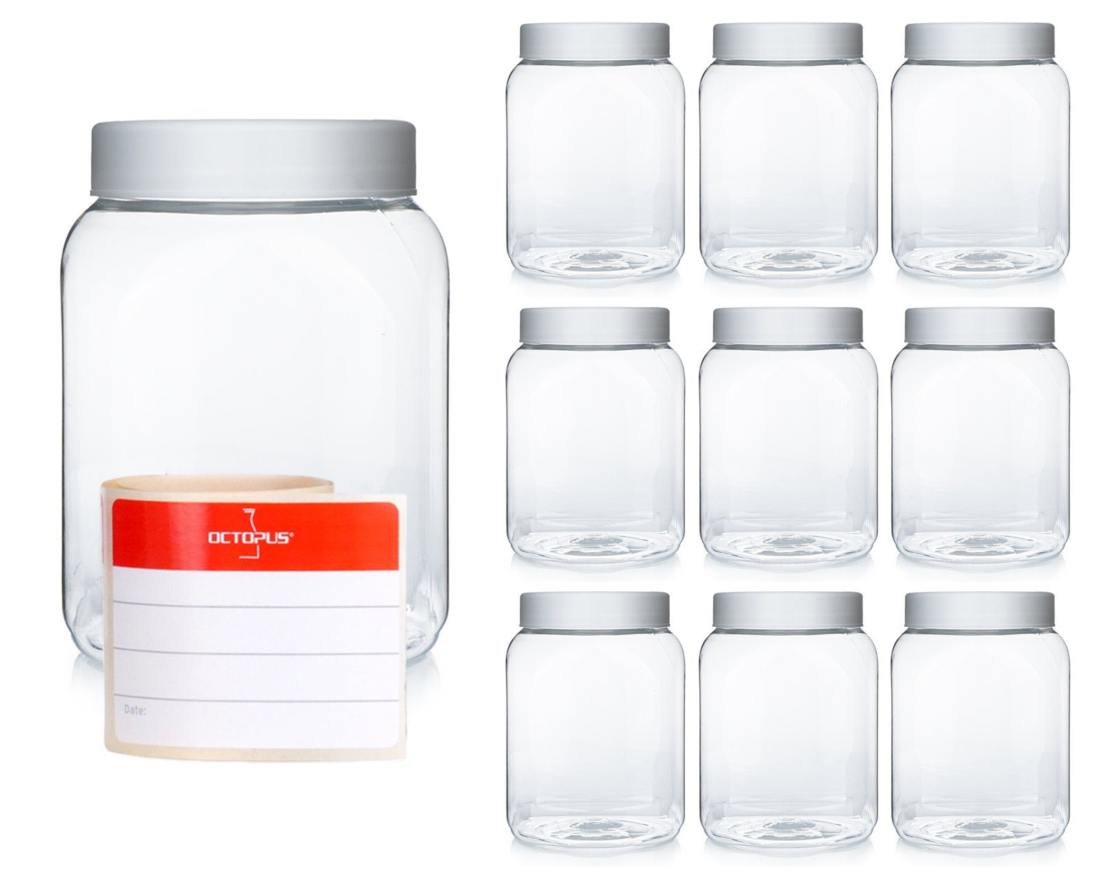 Octopus 2x 1000 Ml Plastik-Becher Mit Deckel – Lichtgeschützt & Luftdicht