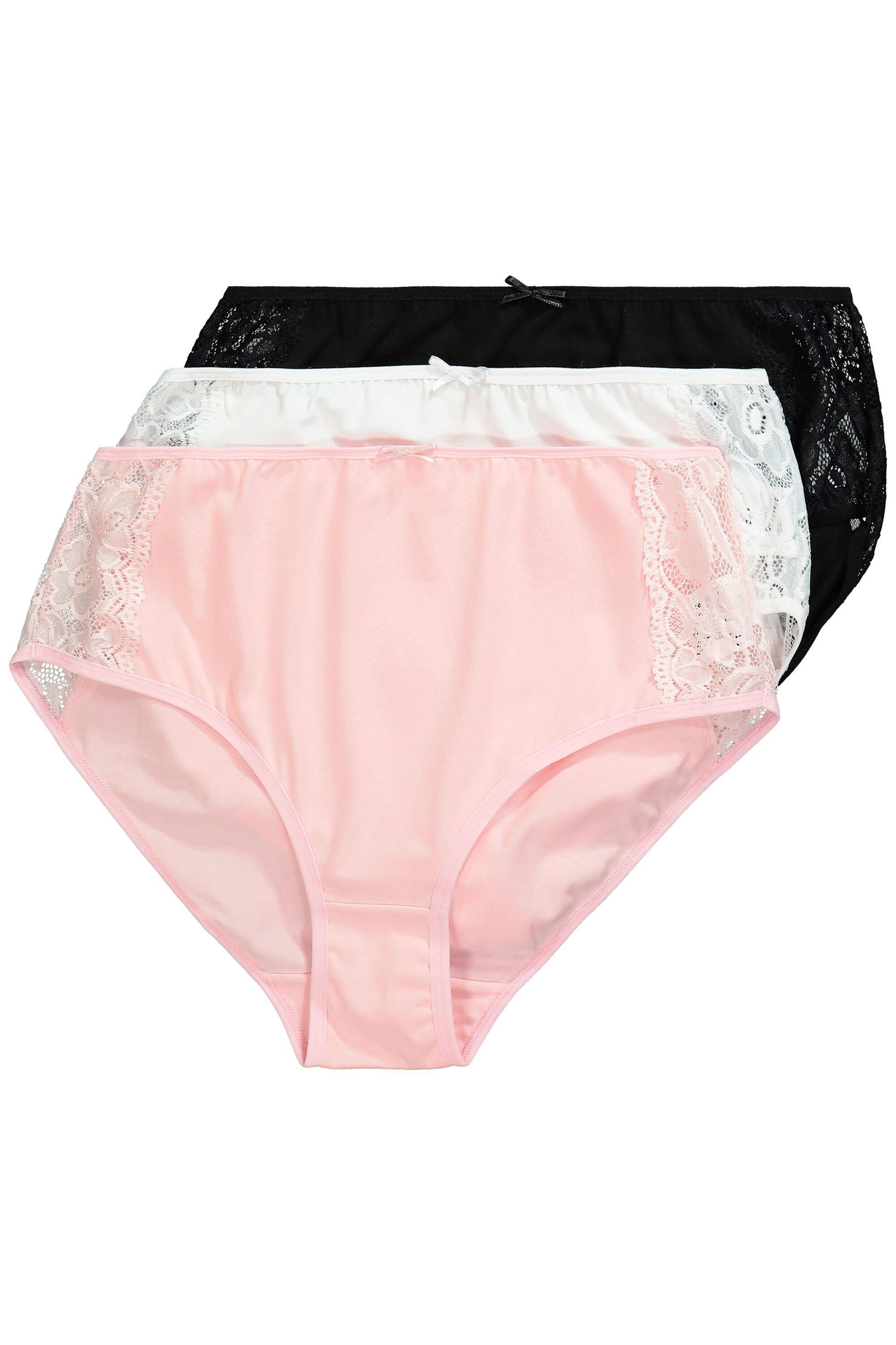 Ulla Popken Sottogonna Midislip Con Pizzo Trasparente - Arricciata Dietro, Rosa Pallido, Taglie Forti