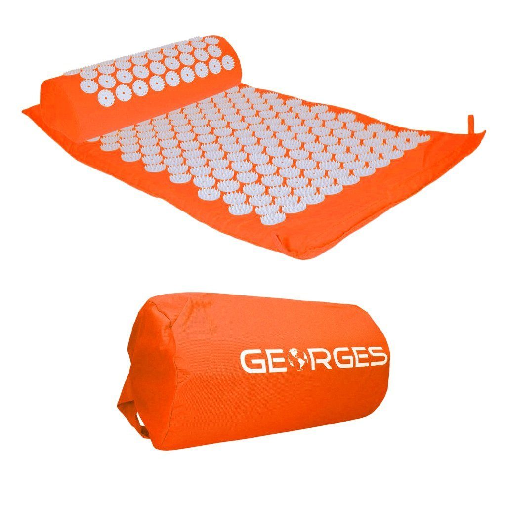 Akupressurmatte Akupressurmatte mit Kissen 75x44cm Orange