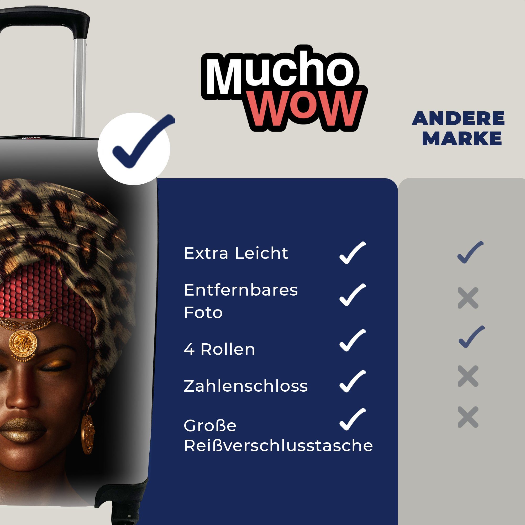 MuchoWow Handgepäckkoffer Frauen - Handgepäck Farben Reisekoffer Ferien, Rollen, mit - Accessoires, 4 für rollen, Reisetasche Trolley