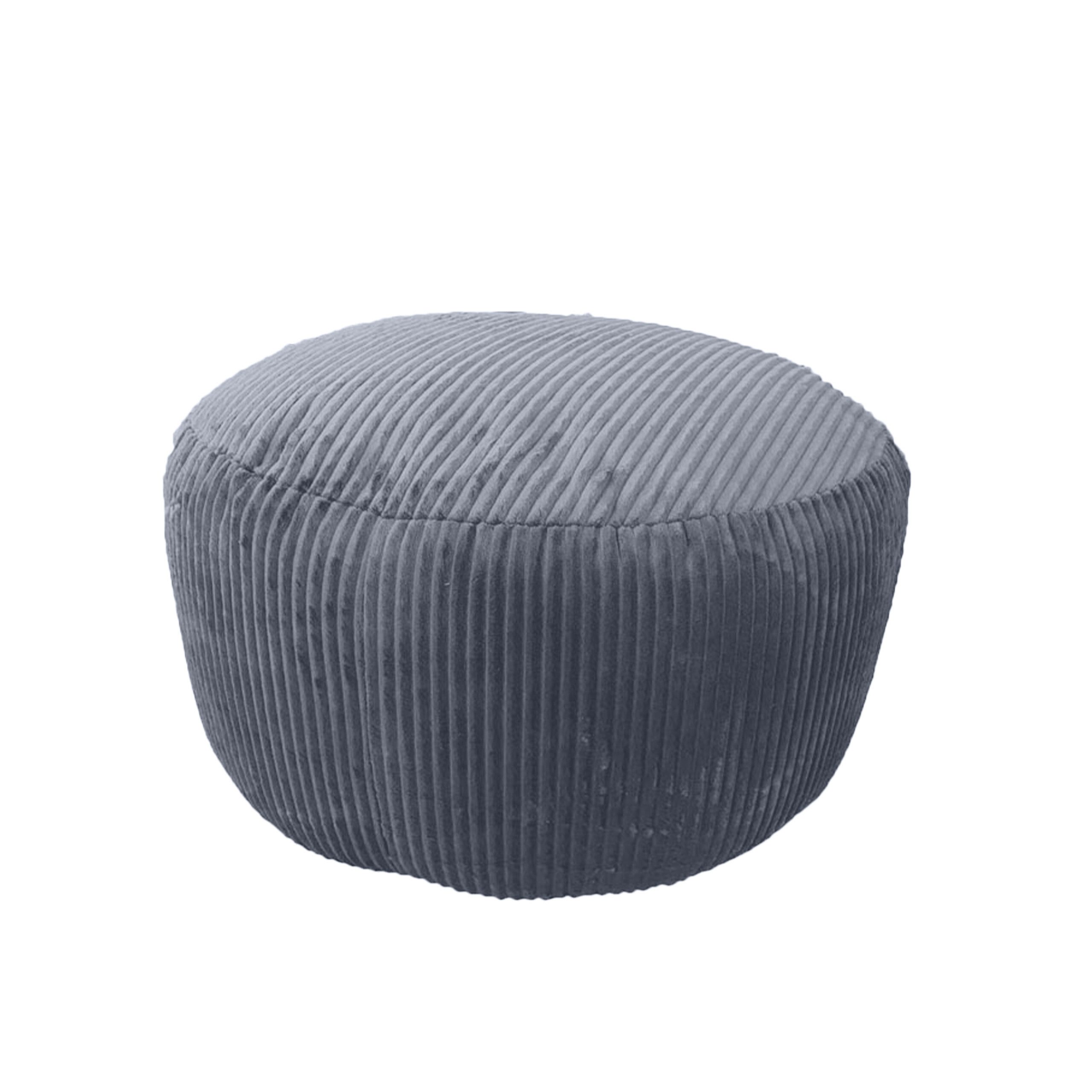 relaxdays Pouf mit Cordbezug, Dunkelgrau