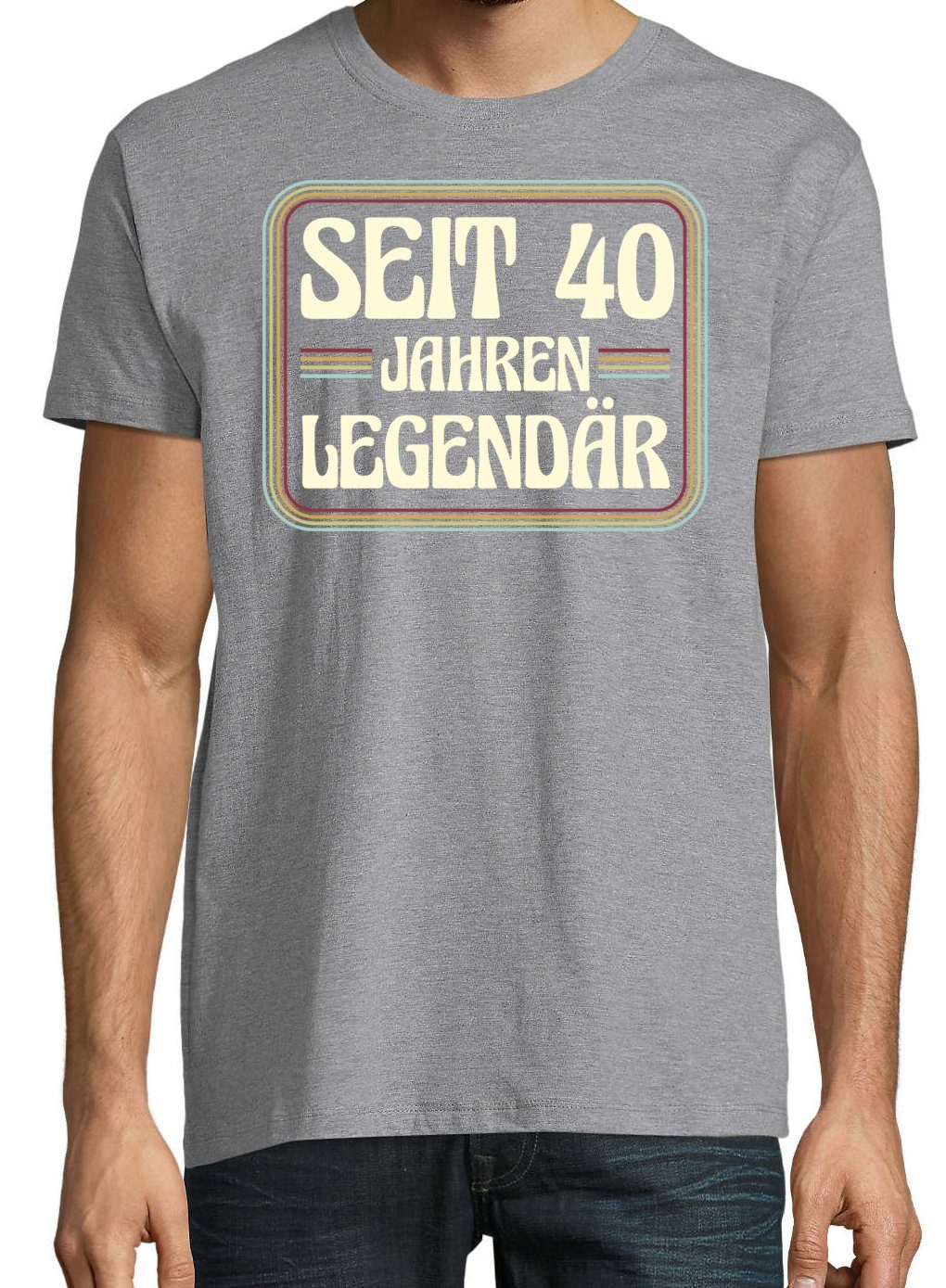 Youth Designz T-Shirt Seit Trendigem Jahren mit Legendär Herren Grau 40 Frontdruck Shirt