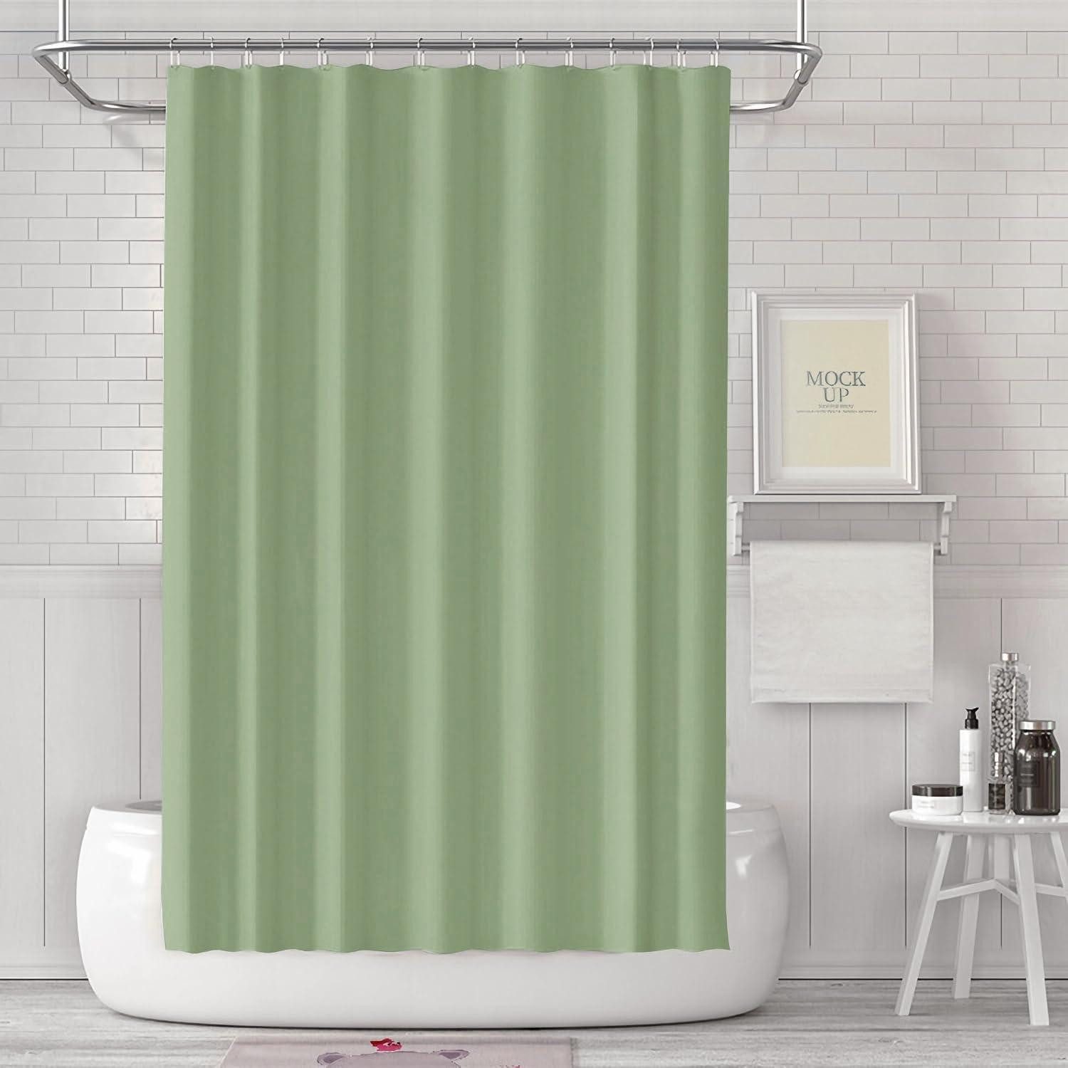 LuxusKollektion Duschvorhang Duschvorhang 180x180 cm Wasserdicht Anti-Schimmel Grün inkl. 12 Ringe Breite 180 cm
