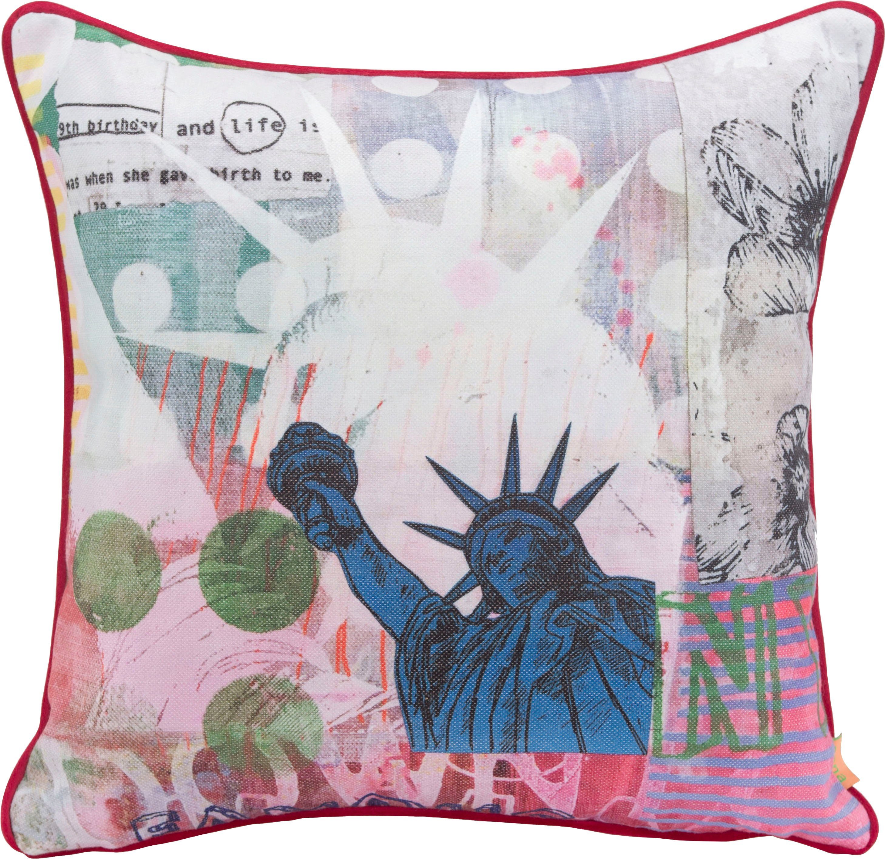 H.O.C.K. Dekokissen Lieblingsstädte NEW YORK, mit New-York-Motiv, Wendekissenhülle mit Füllung, 1 Stück