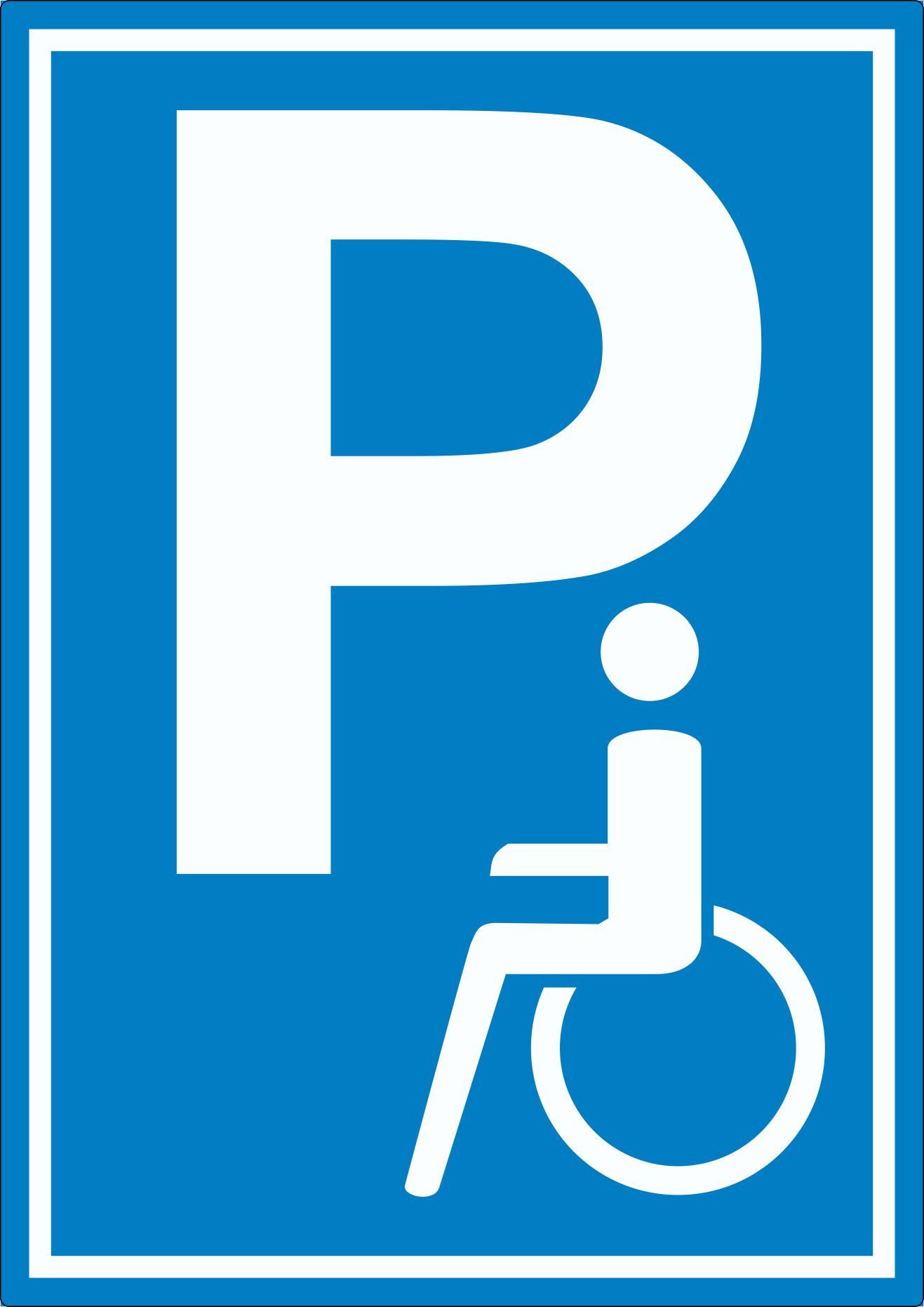 HB-Druck Aufkleber Behinderten Parkplatz Aufkleber, wetterfest, UV-beständig, kratzfest
