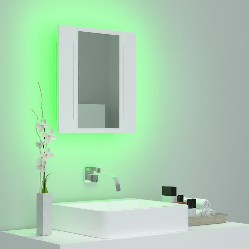 Weiß vidaXL LED-Bad-Spiegelschrank 40x12x45 (1-St) Acryl cm Badezimmerspiegelschrank
