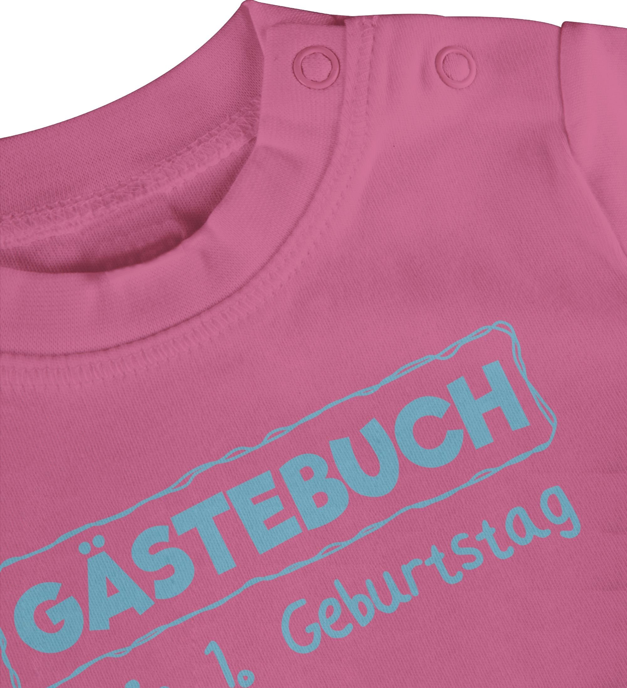 blau Geburtstag Mein Pink Geburtstag 1. erster Shirtracer Gästebuch T-Shirt 2