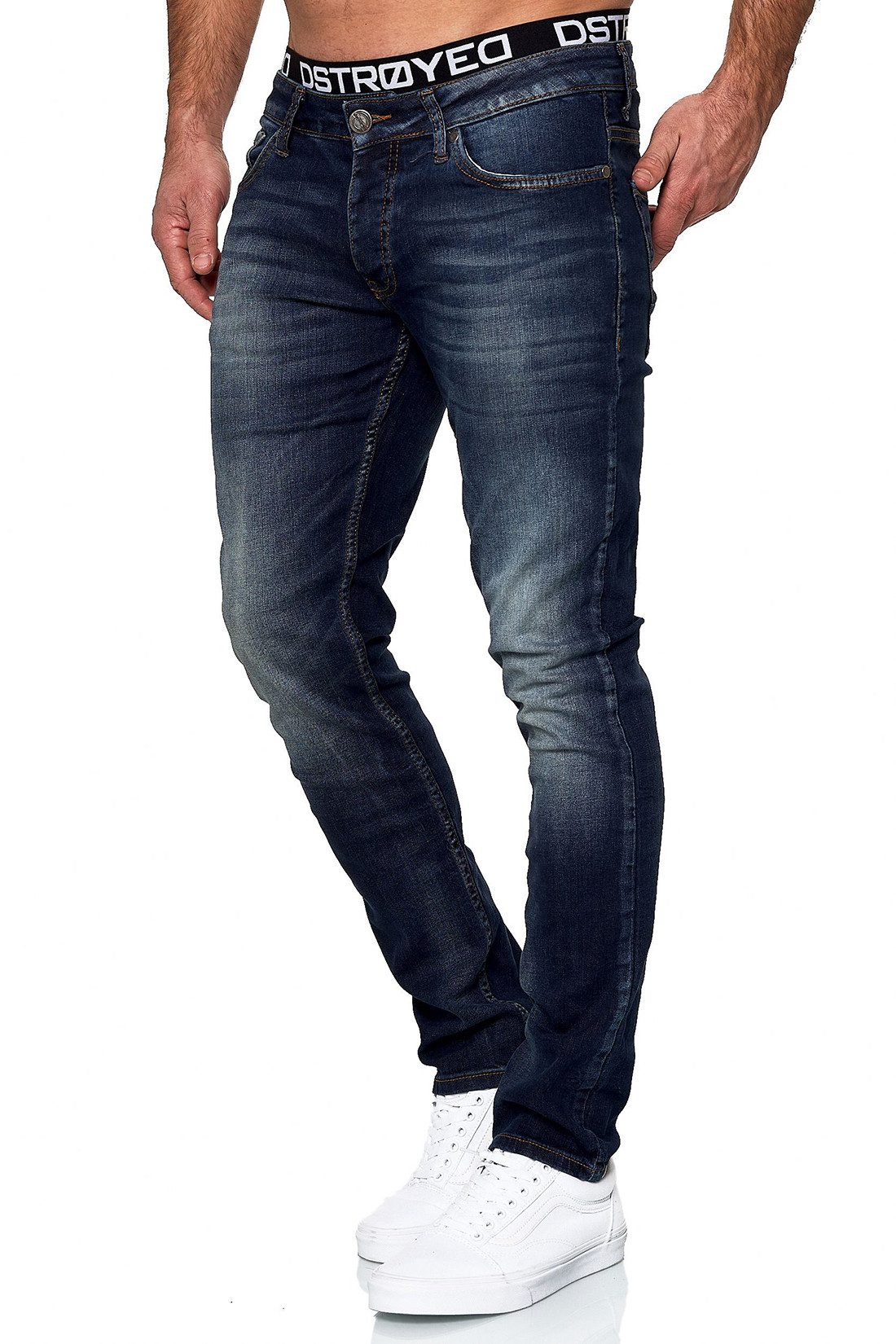 MERISH Slim-fit-Jeans MERISH Jeans Herren Slim Fit Stretch Jeanshose Designer Hose Anthrazit