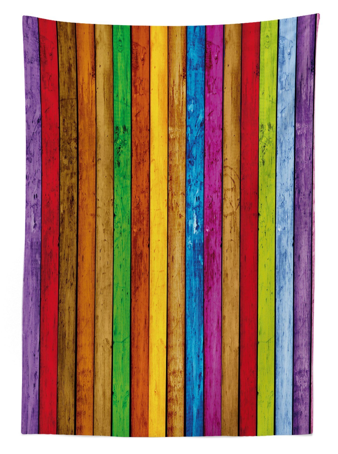 Waschbar geeignet Klare Farben, Für Außen Bereich Holz den Regenbogen Leuchtende Farbfest Tischdecke Abakuhaus