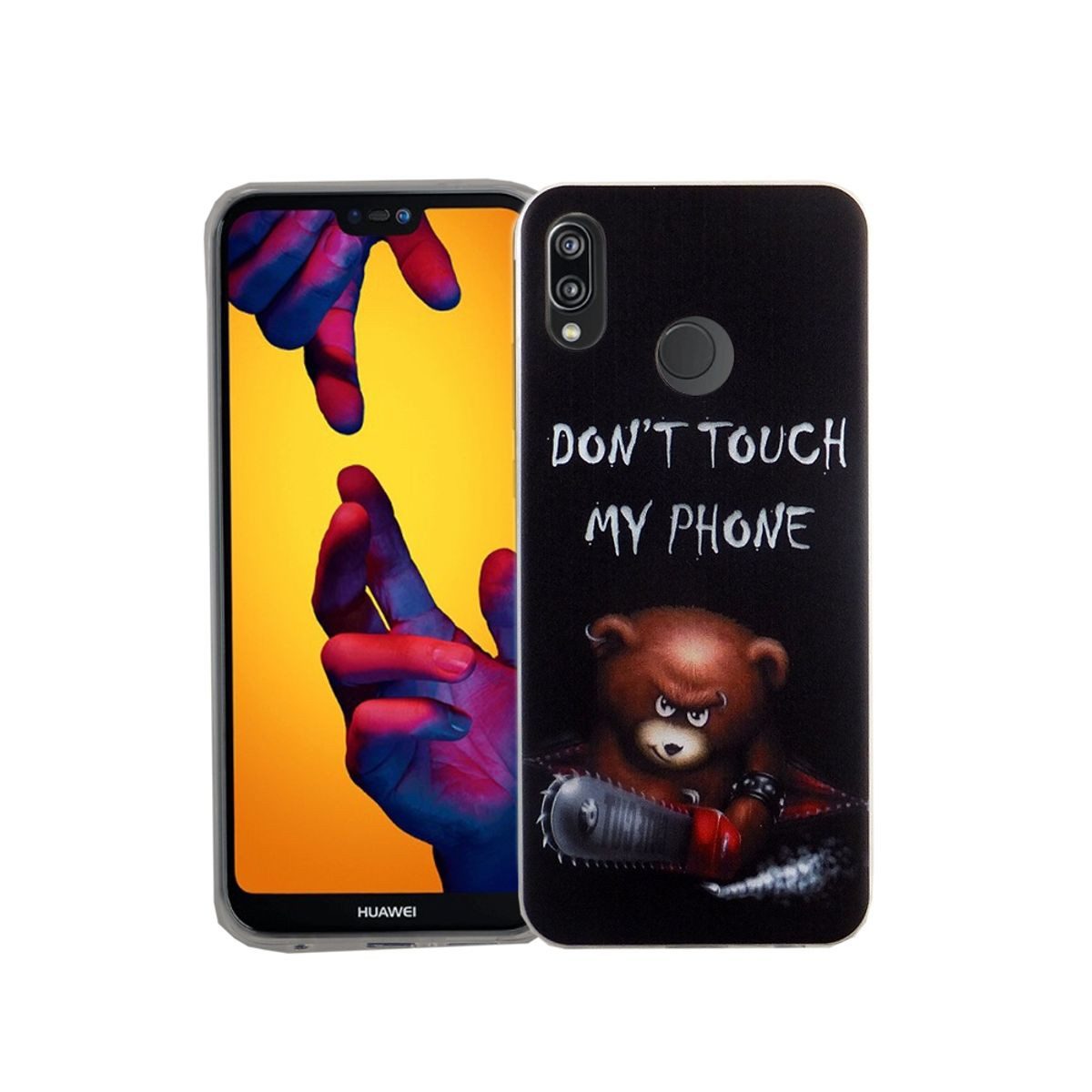 König Design Handyhülle Huawei P20 Lite, Huawei P20 Lite Handyhülle Bumper Backcover Schwarz