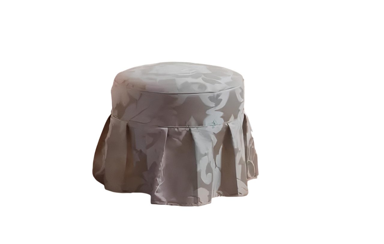 Xlmoebel Fußhocker Eleganter Fußhocker mit rundem Polster und hochwertigem Textilbezug (1 St., Hocker), Hergestellt in Europa
