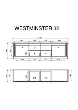 Home affaire Wohnwand Westminster, (Set, 2-St), im romantischen Landhausstil, exclusiv by Otto