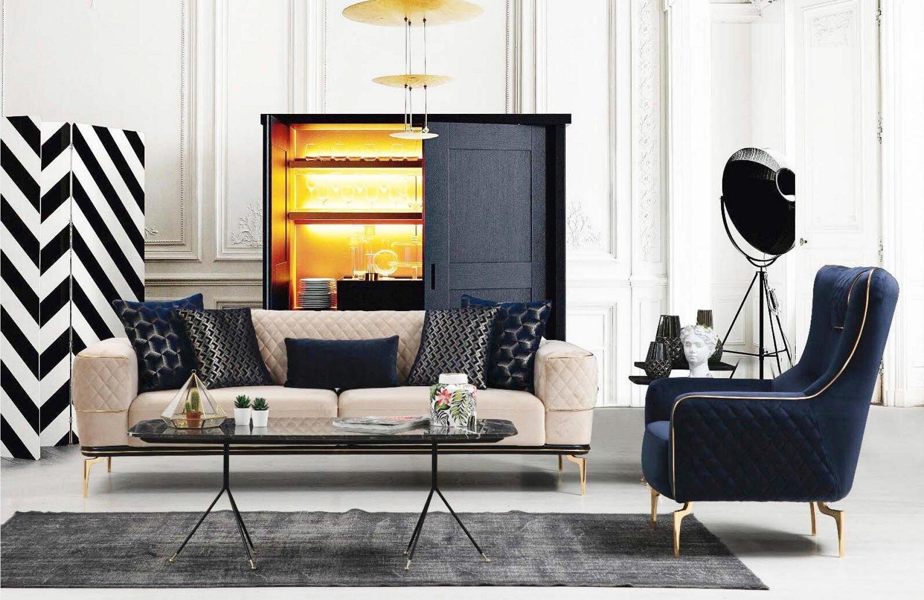 JVmoebel Sofa Moderne Sofagarnitur Design Europe Couch luxus in 3+3+1 Sessel Neu, Set Made