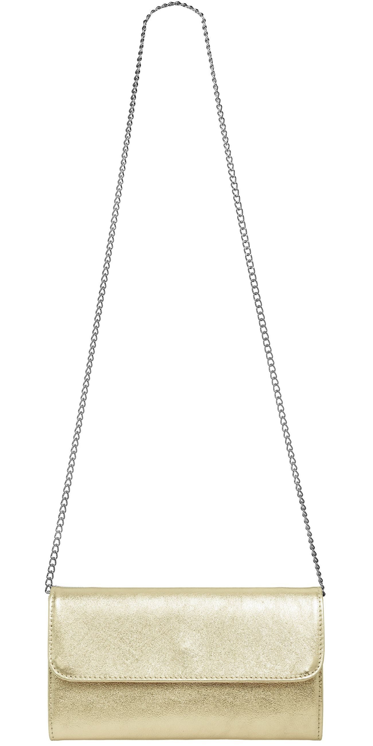 Caspar Clutch Abendtasche Metallic Leder Damen Tasche - PREMIUM LINE - Modell No.779, leicht, elegant & langlebig- 100% Echtleder - Handmade in Italy – Bild 2 von 5