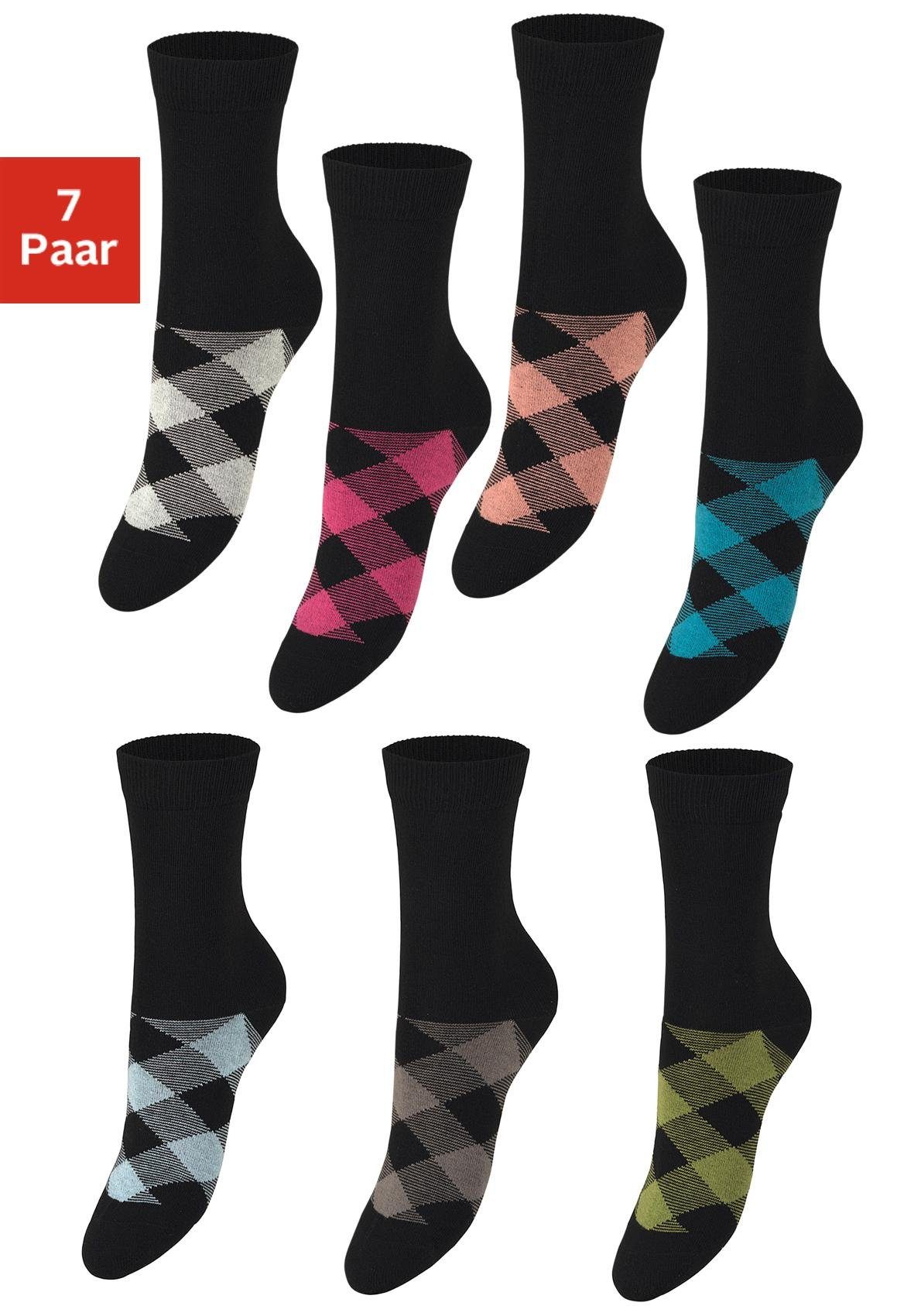 H.I.S Socken (Packung, 7-Paar) in angesagtem Rhombenmuster