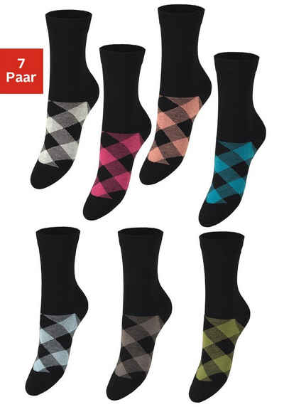 H.I.S Socken (7-Paar) in angesagtem Rhombenmuster