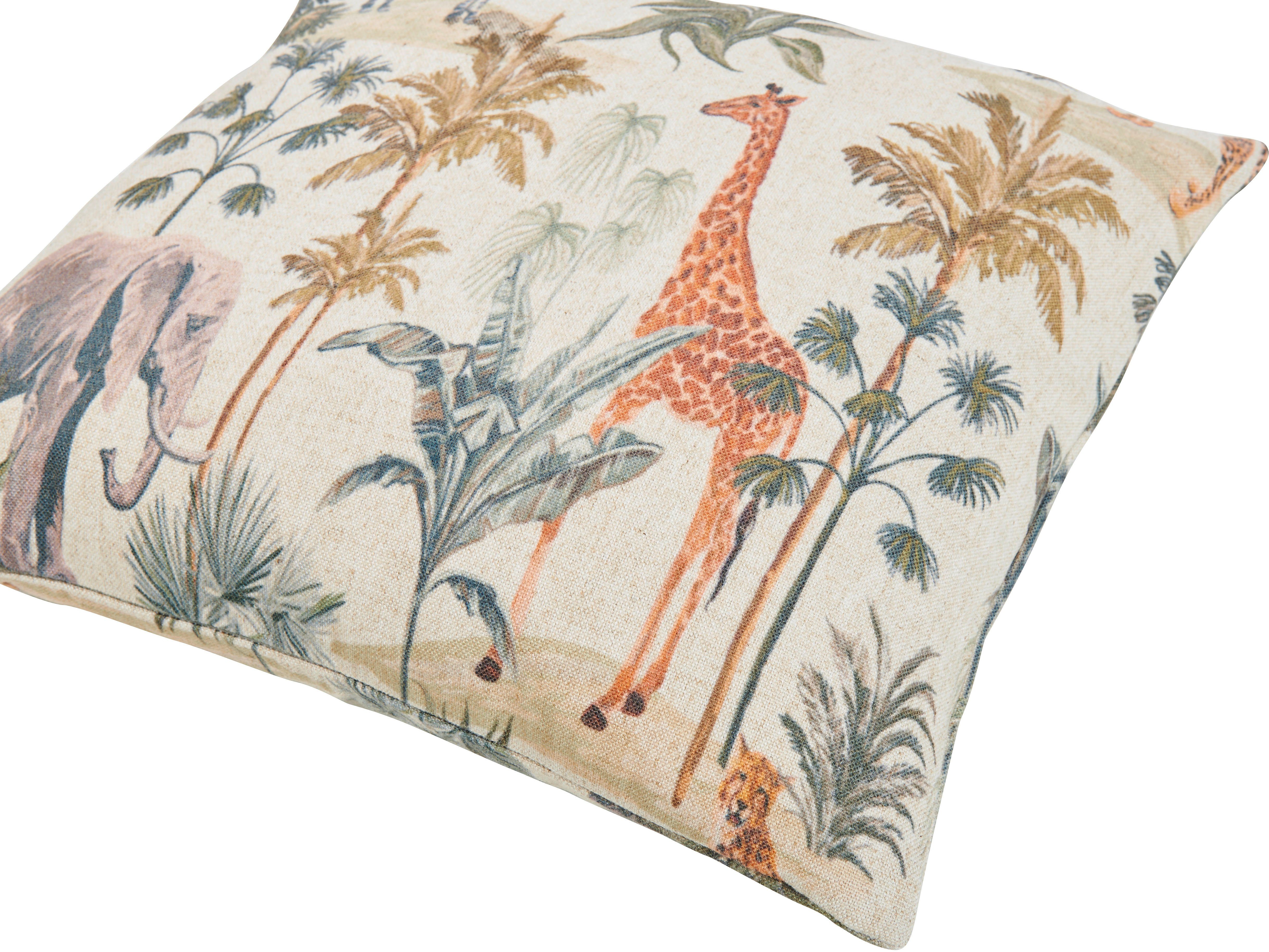done.® Kissenhülle Animals, (1 Stück), Beidseitig bedruckte Kissenhülle aus Canvas-Stoff mit Leinenanteil