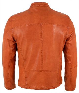 Jilani Lederjacke Keno Echtleder Herren Lederjacke Lammnappa orange antik